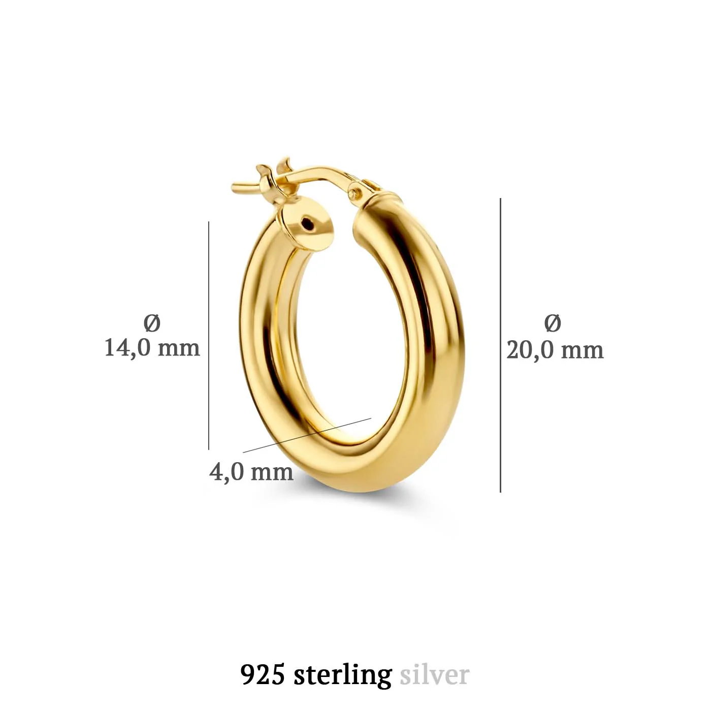 Parte di Me Bibbiena Poppi Casentino 925 sterling Silver gold plated Hoop Earrings PDM36056 - Image 6