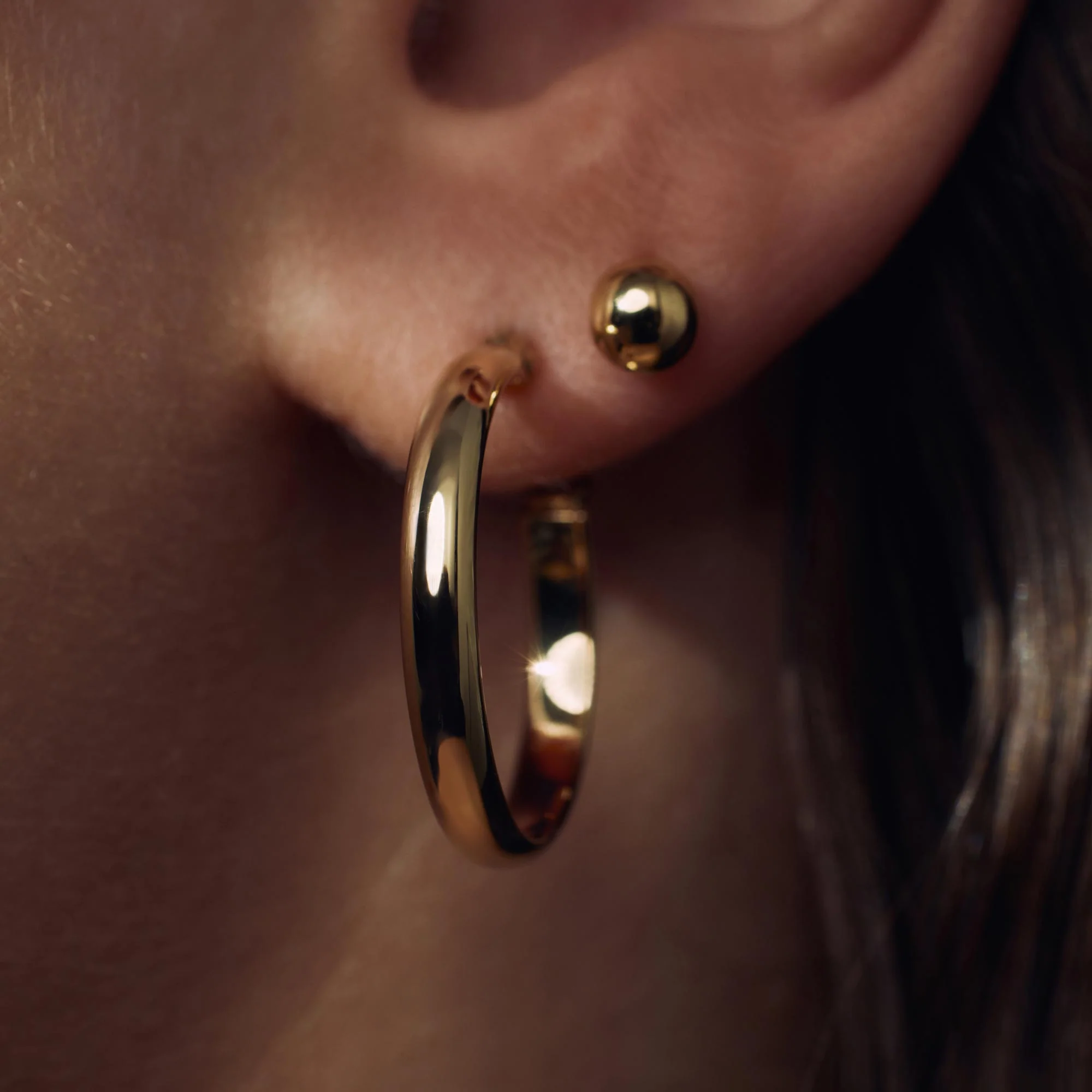 Parte Di Me Bibbiena Poppi Casentino 925 Sterling Silver Gold Plated Hoop Earrings PDM36152 - Image 3