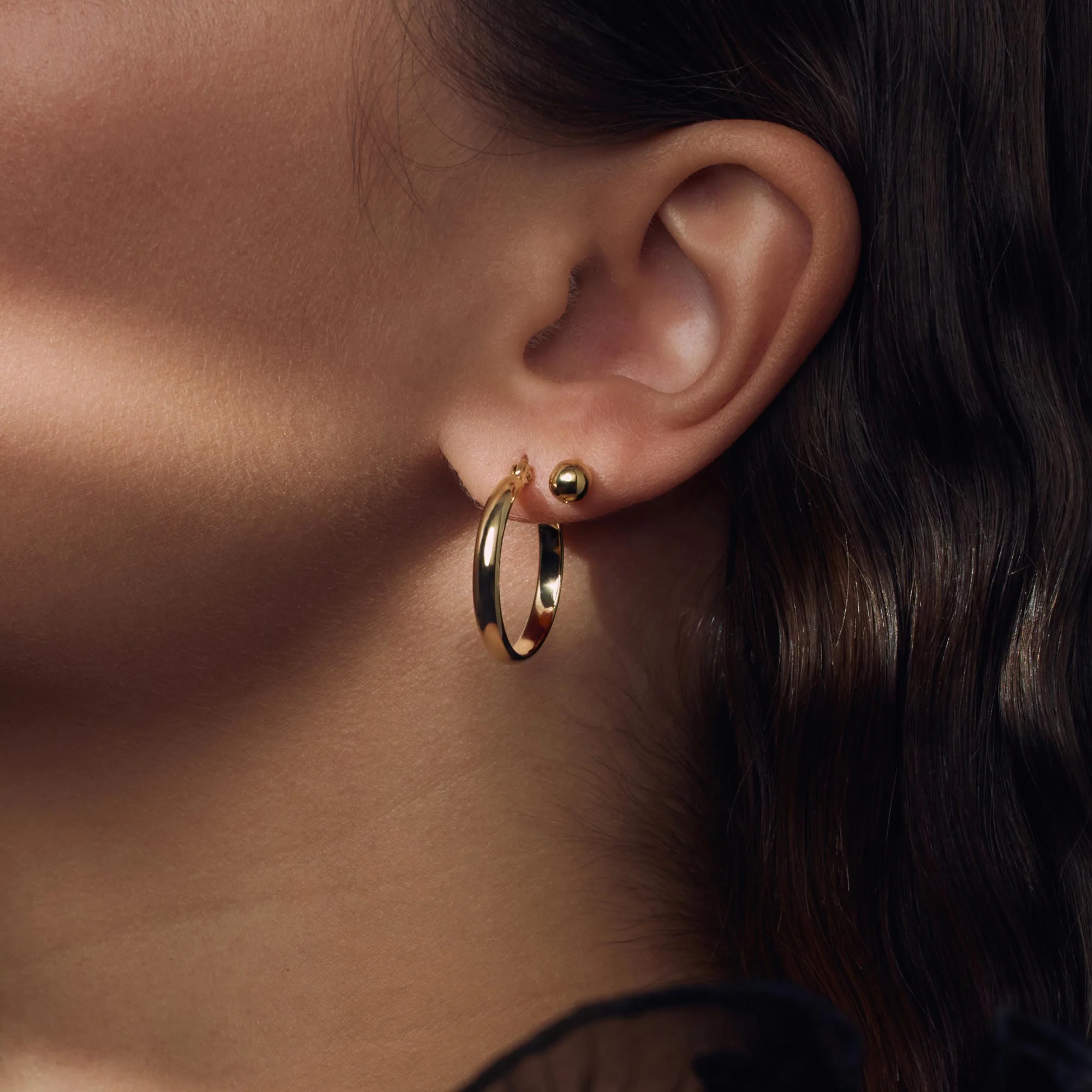 Parte Di Me Bibbiena Poppi Casentino 925 Sterling Silver Gold Plated Hoop Earrings PDM36152 - Image 4