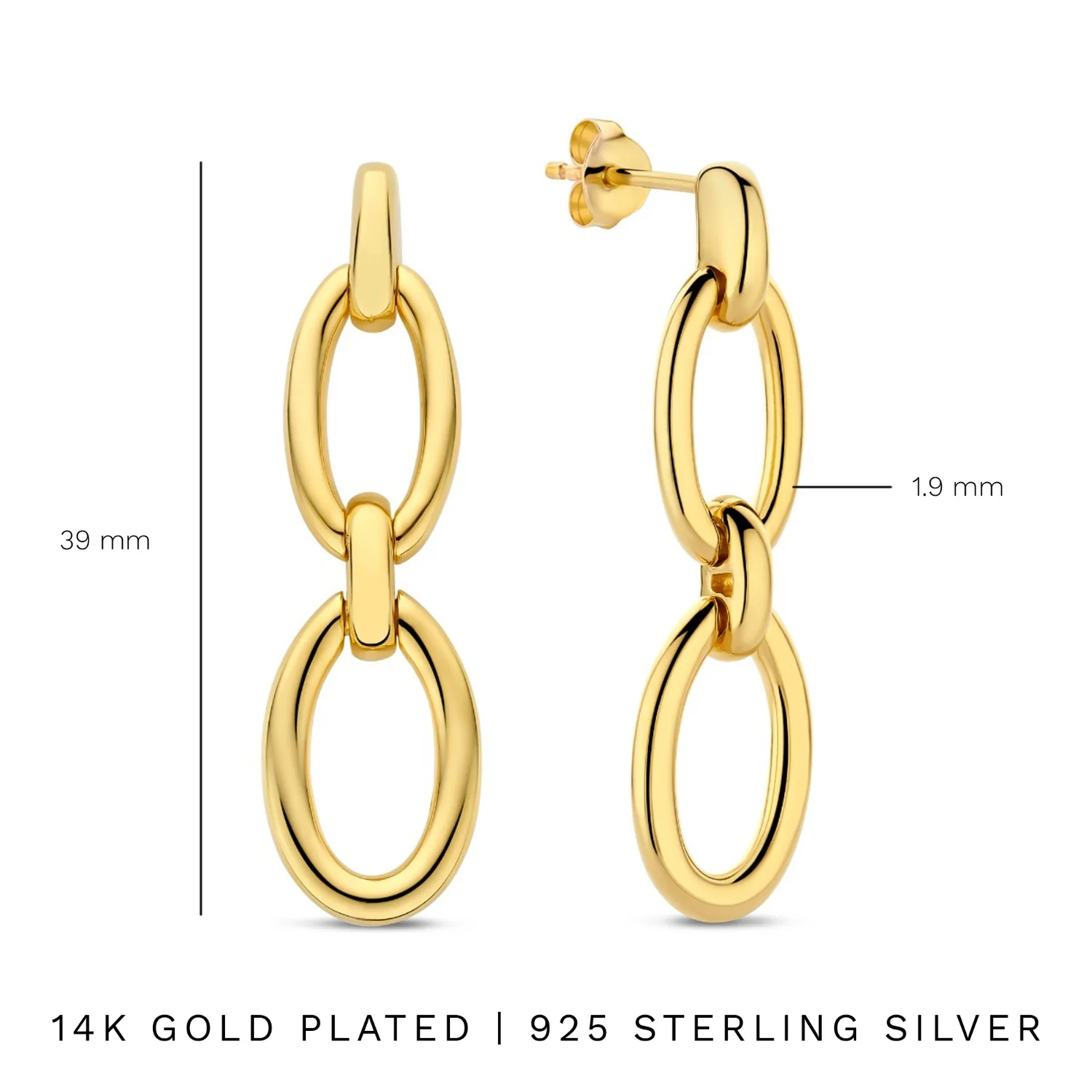 Parte Di Me Bibbiena Poppi Clara 925 Sterling Silver Gold Plated Drop Earrings PDM36188 - Image 7