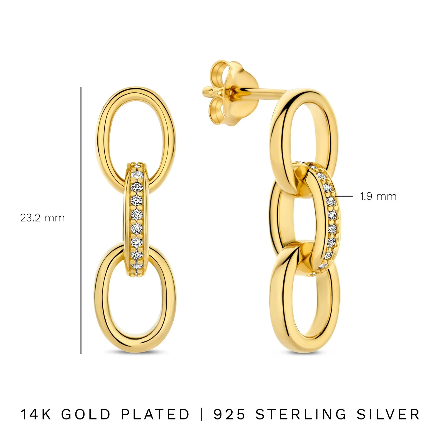 Parte Di Me Bibbiena Poppi Clara 925 Sterling Silver Gold Plated Drop Earrings PDM36192 - Image 8