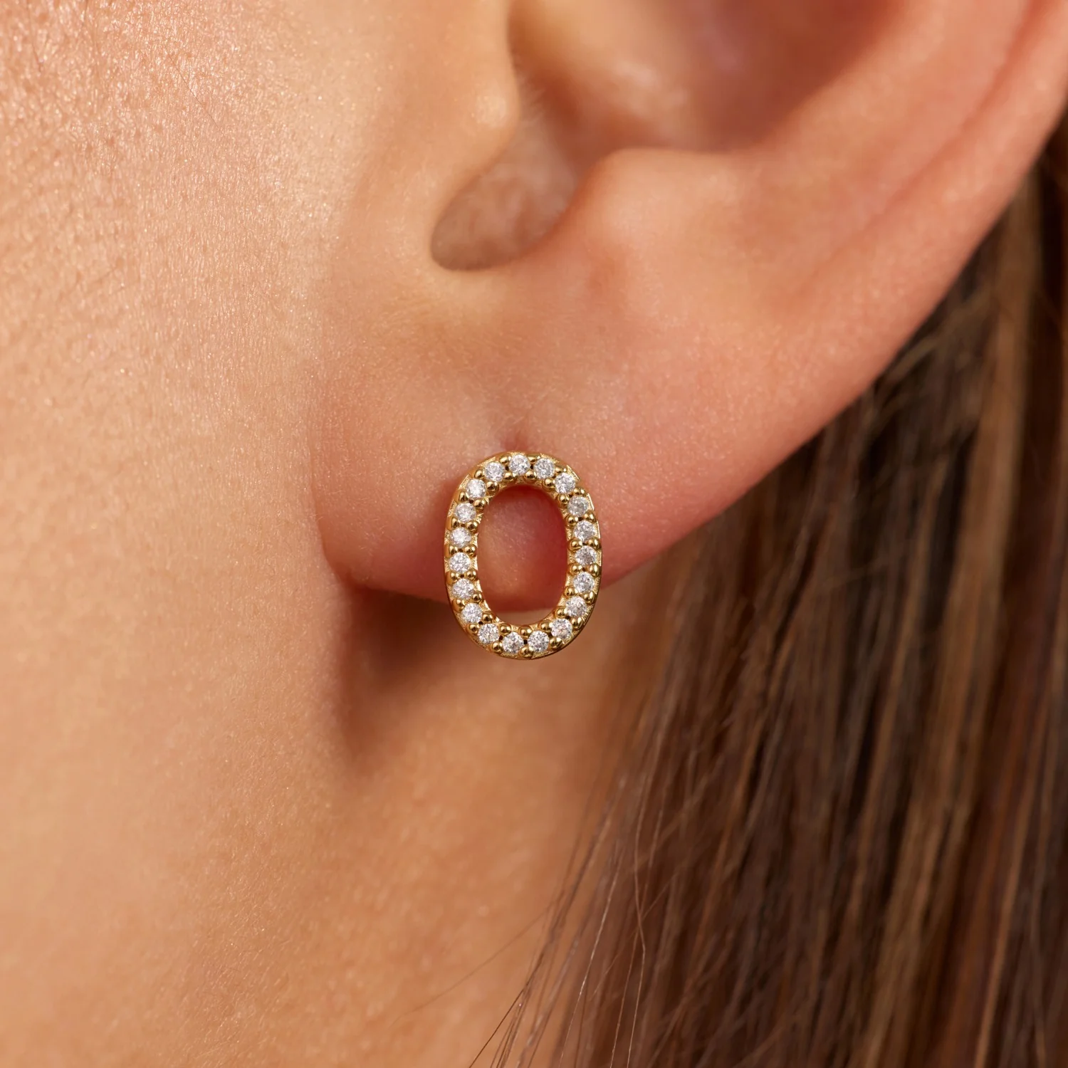 Parte Di Me Bibbiena Poppi Clara 925 Sterling Silver Gold Plated Ear Studs PDM36196 - Image 2
