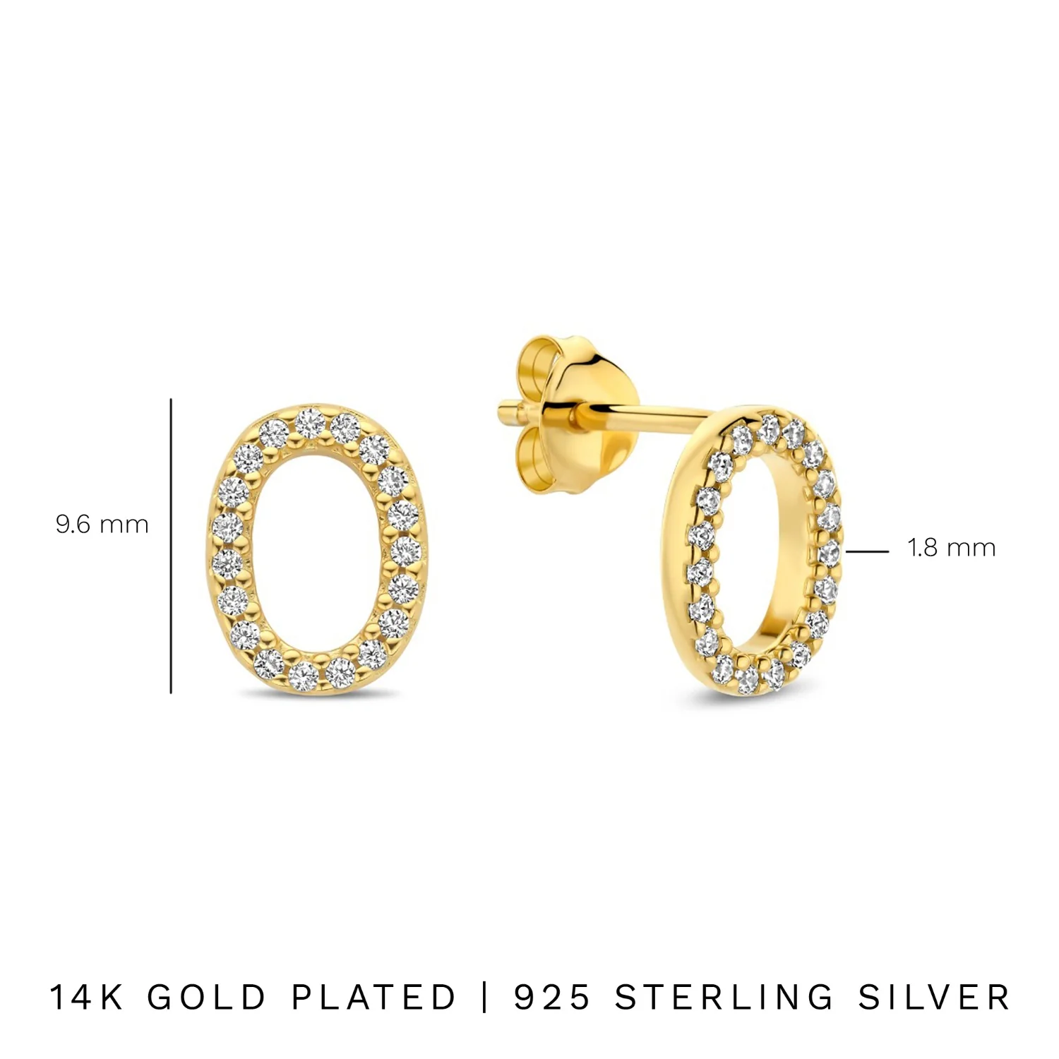 Parte Di Me Bibbiena Poppi Clara 925 Sterling Silver Gold Plated Ear Studs PDM36196 - Image 7