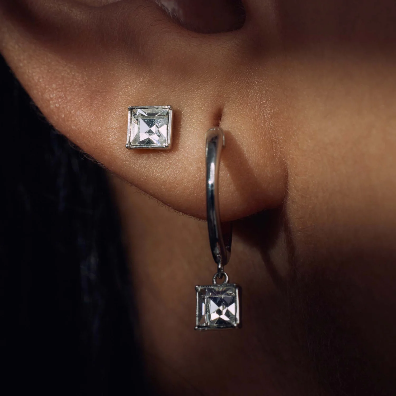 Parte Di Me Cento Luci Perla 925 sterling silver ear studs with preciosa crystal PDM36149 - Image 2