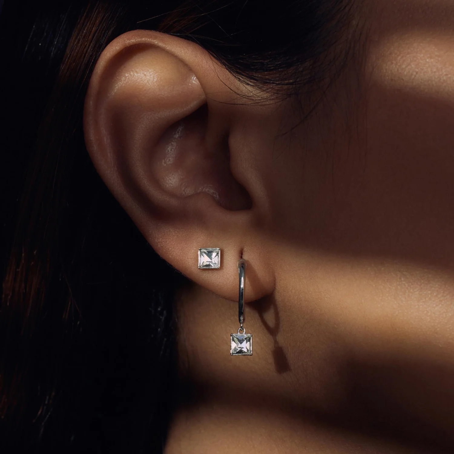 Parte Di Me Cento Luci Perla 925 sterling silver ear studs with preciosa crystal PDM36149 - Image 3