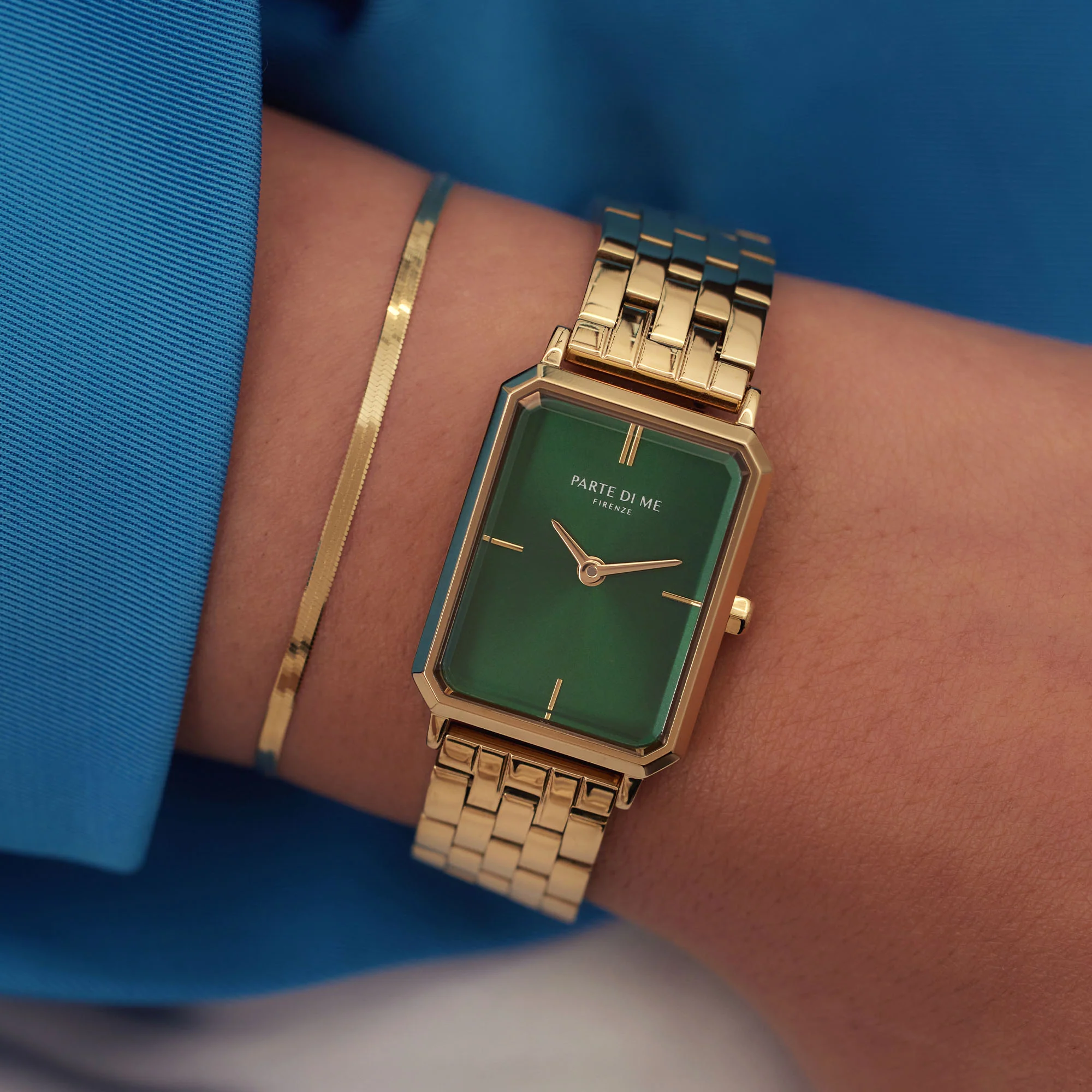 Parte Di Me Orologio Rechthoekig Women'sWatch Gold-coloured and Green PDM09002 - Image 2
