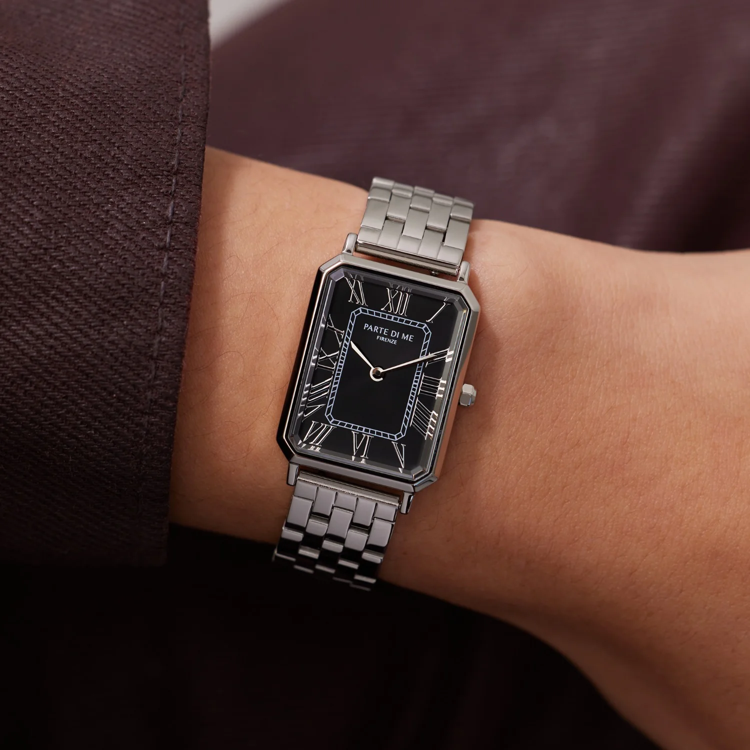 Parte di Me Orologio rectangular ladies watch silver coloured and black PDM09025 - Image 2