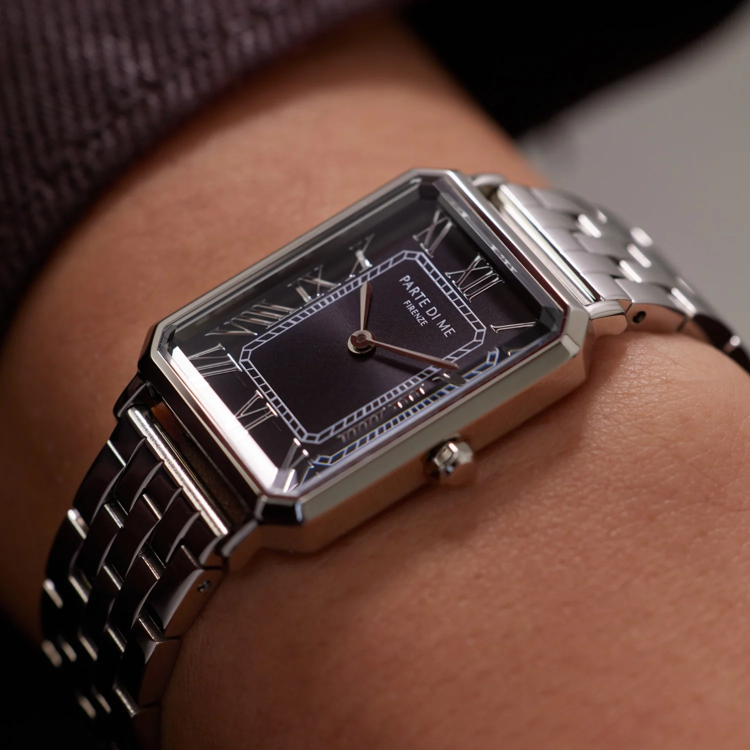 Parte di Me Orologio rectangular ladies watch silver coloured and black PDM09025 - Image 3