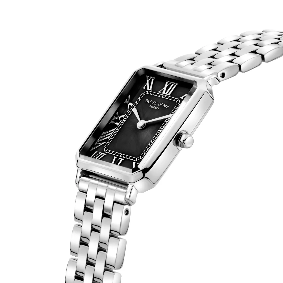 Parte di Me Orologio rectangular ladies watch silver coloured and black PDM09025 - Image 4