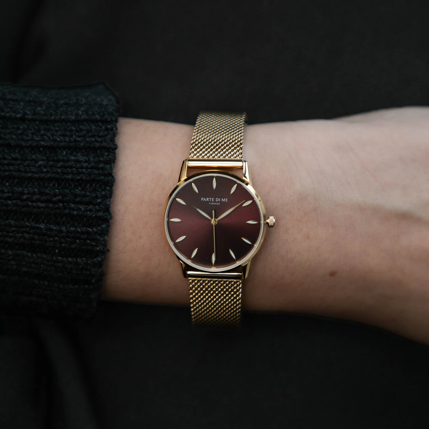 Parte Di Me Orologio round ladies watch gold coloured and dark brown PDM09055 - Image 2