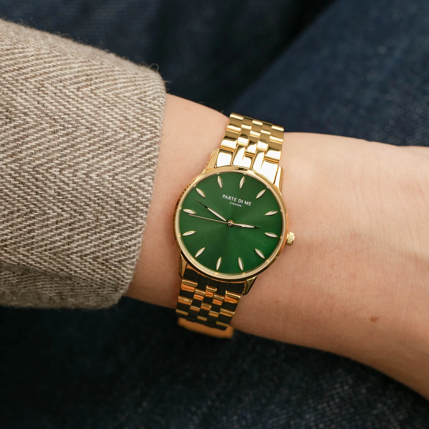 Parte Di Me Orologio round ladies watch gold coloured and green PDM09046 - Image 2