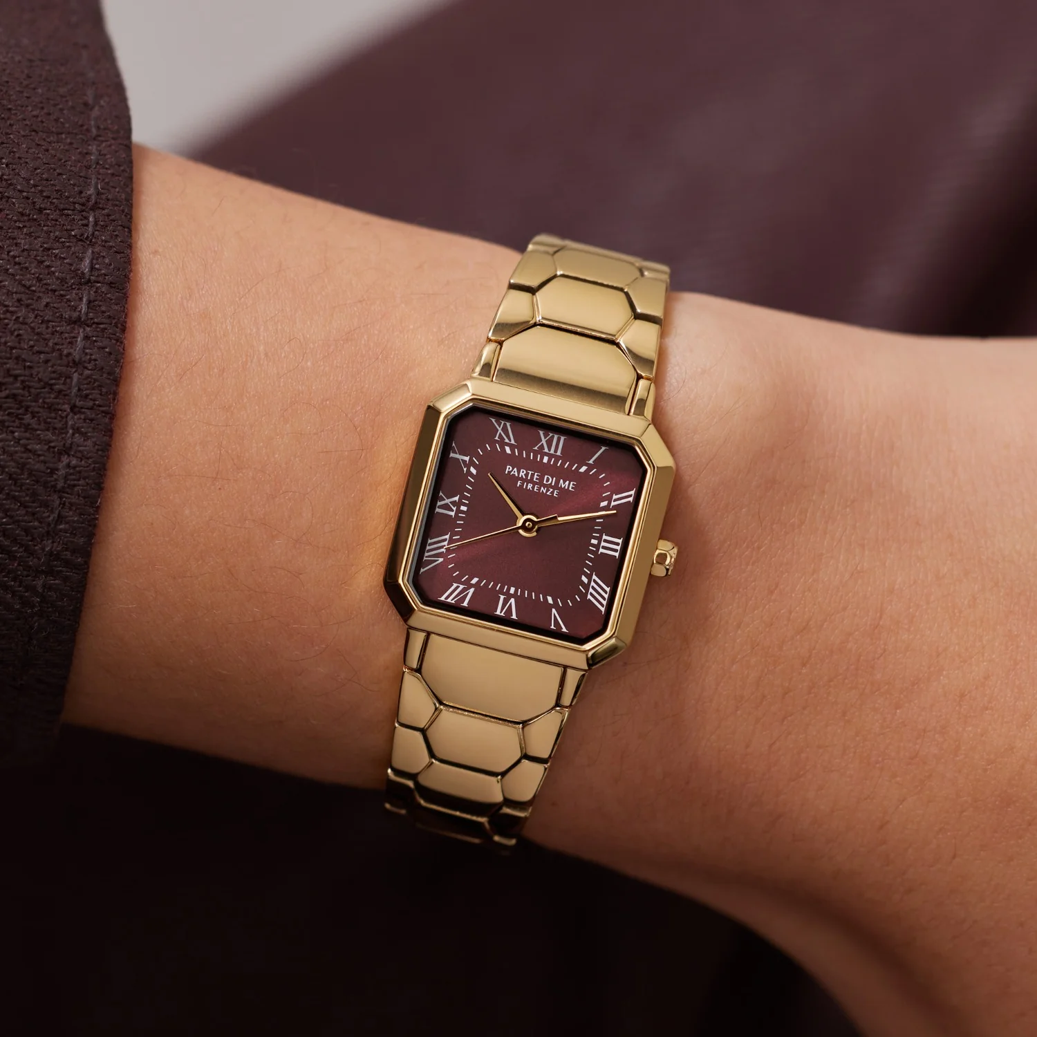 Parte di Me Orologio Square ladies watch gold coloured and dark brown PDM09031 - Image 2