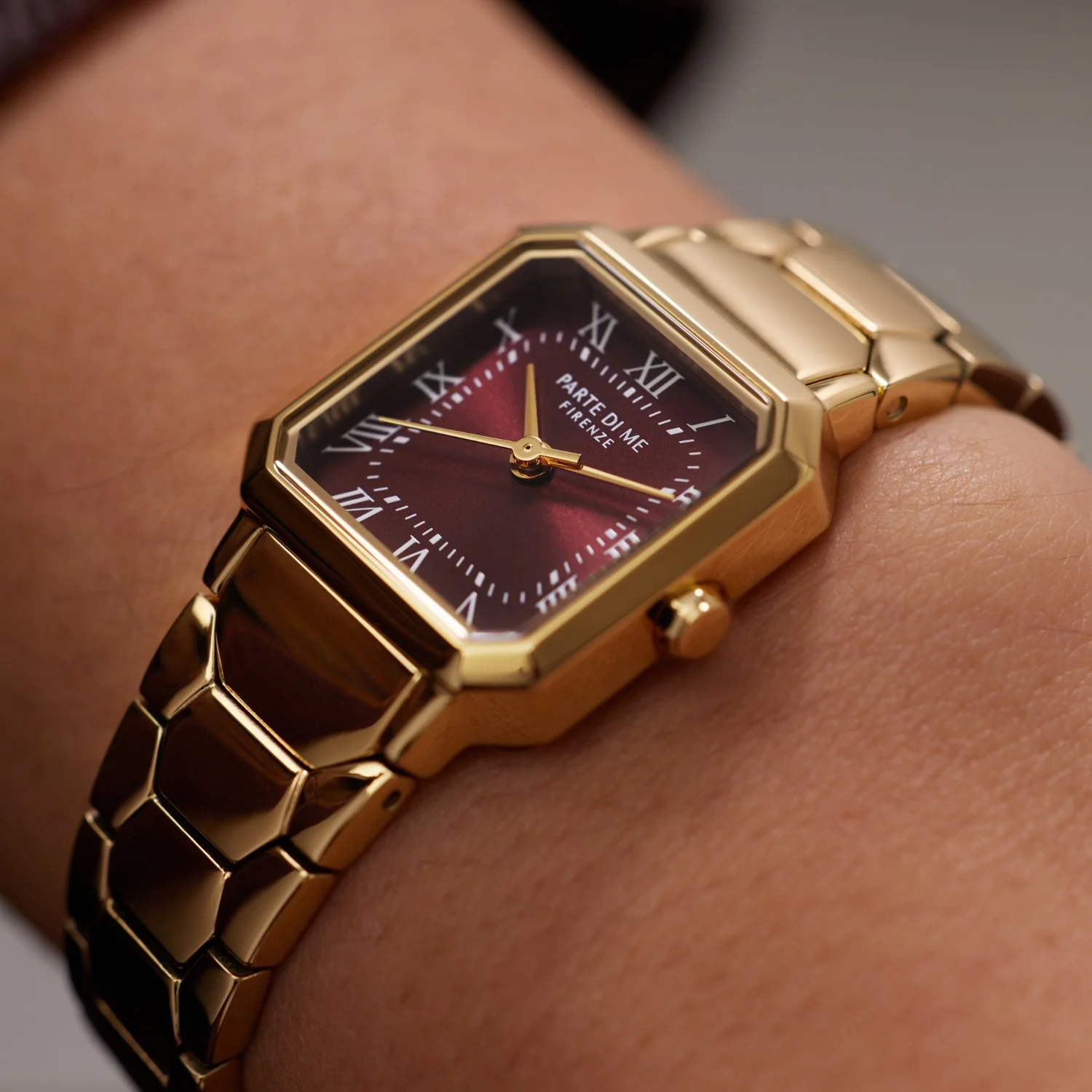Parte di Me Orologio Square ladies watch gold coloured and dark brown PDM09031 - Image 3