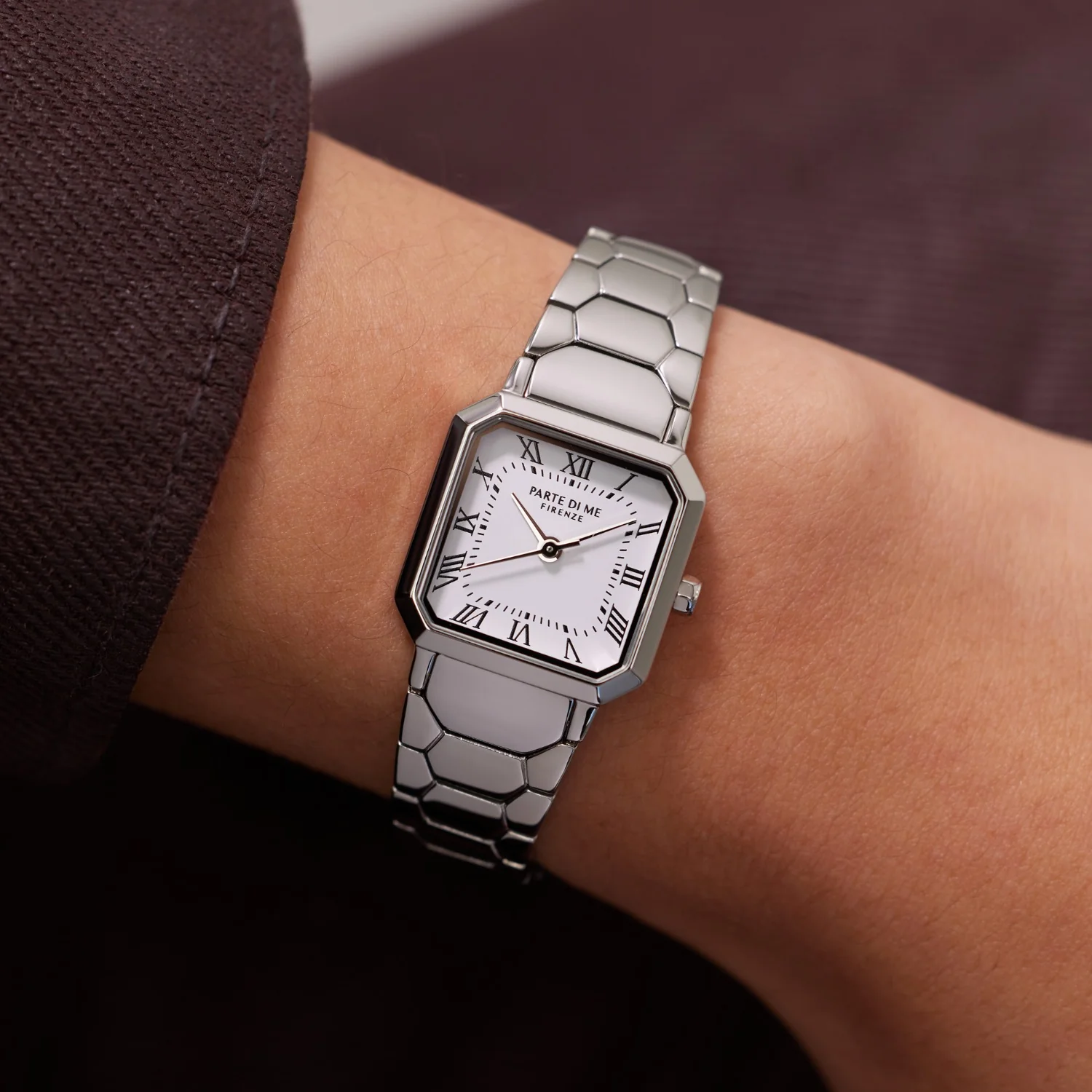 Parte di Me Orologio square ladies watch silver coloured and white PDM09027 - Image 2