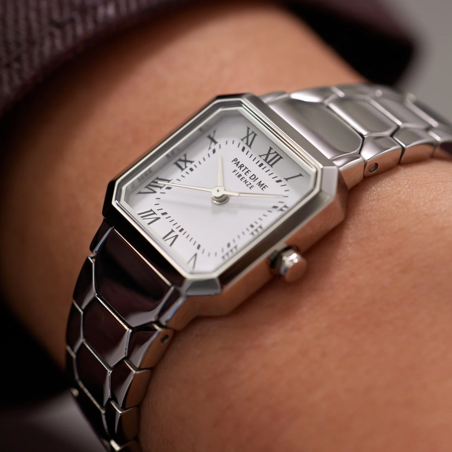 Parte di Me Orologio square ladies watch silver coloured and white PDM09027 - Image 3