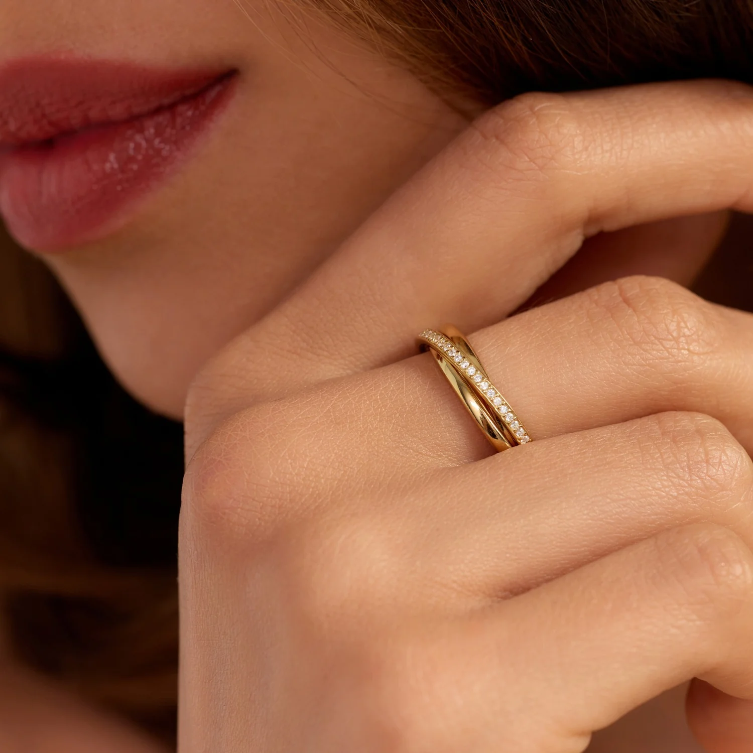 Parte di Me Ponte Vecchio Lanza 925 Sterling Silver Gold Plated Ring with Zirconia PDM33070-54 - Image 3