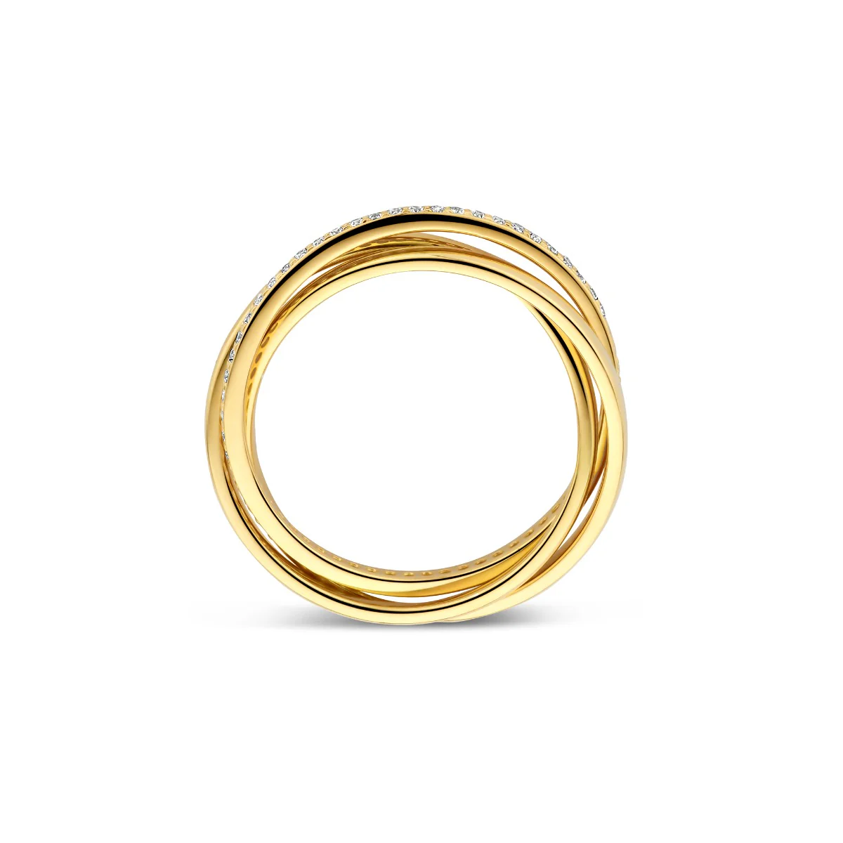 Parte di Me Ponte Vecchio Lanza 925 Sterling Silver Gold Plated Ring with Zirconia PDM33070-54 - Image 5