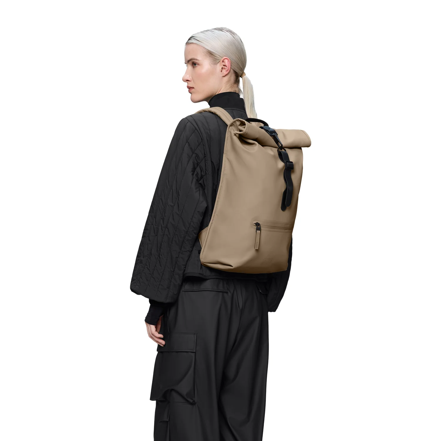 Rains Beige Rolltop Backpack R13320-133 - Image 3
