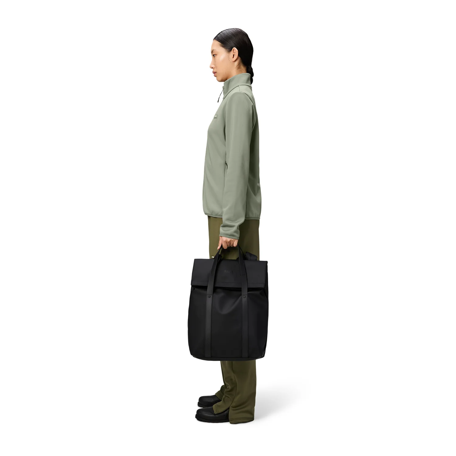 Rains Black 2 Way Tote Backpack R12940-01 - Image 4