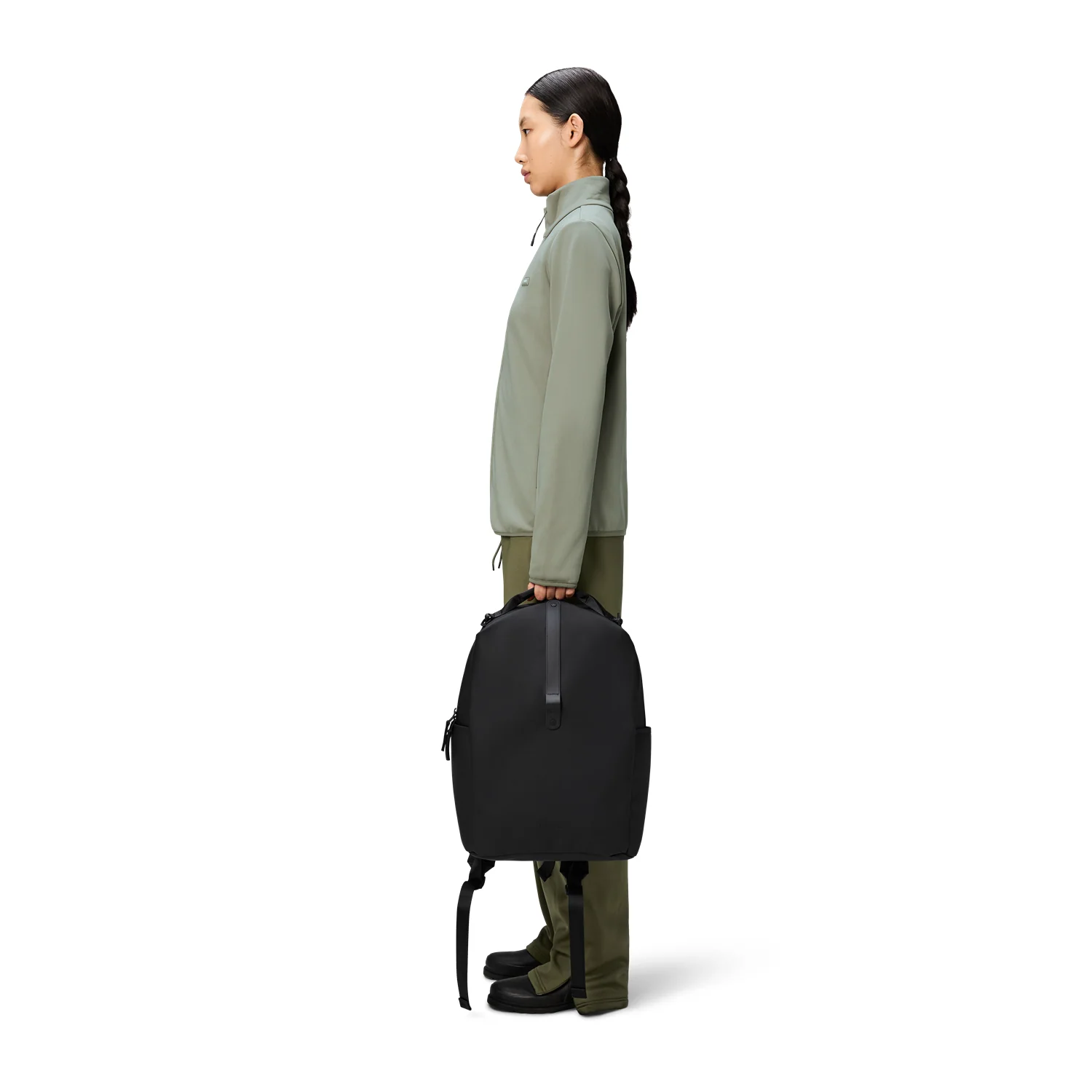 Rains Black Clip Front Backpack R14890-01 - Image 4