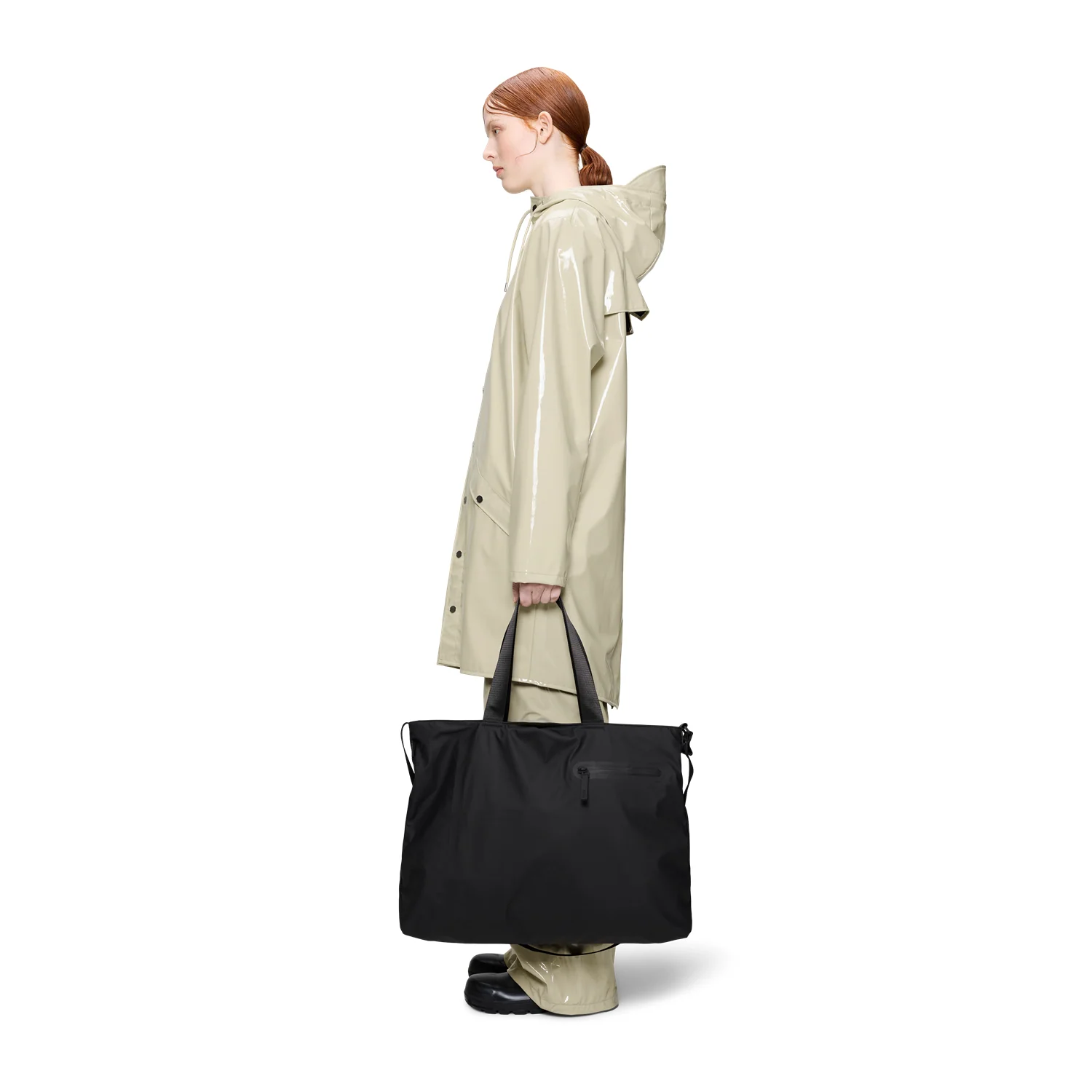 Rains Black Dash Messenger Tote Bag R16430-01 - Image 2