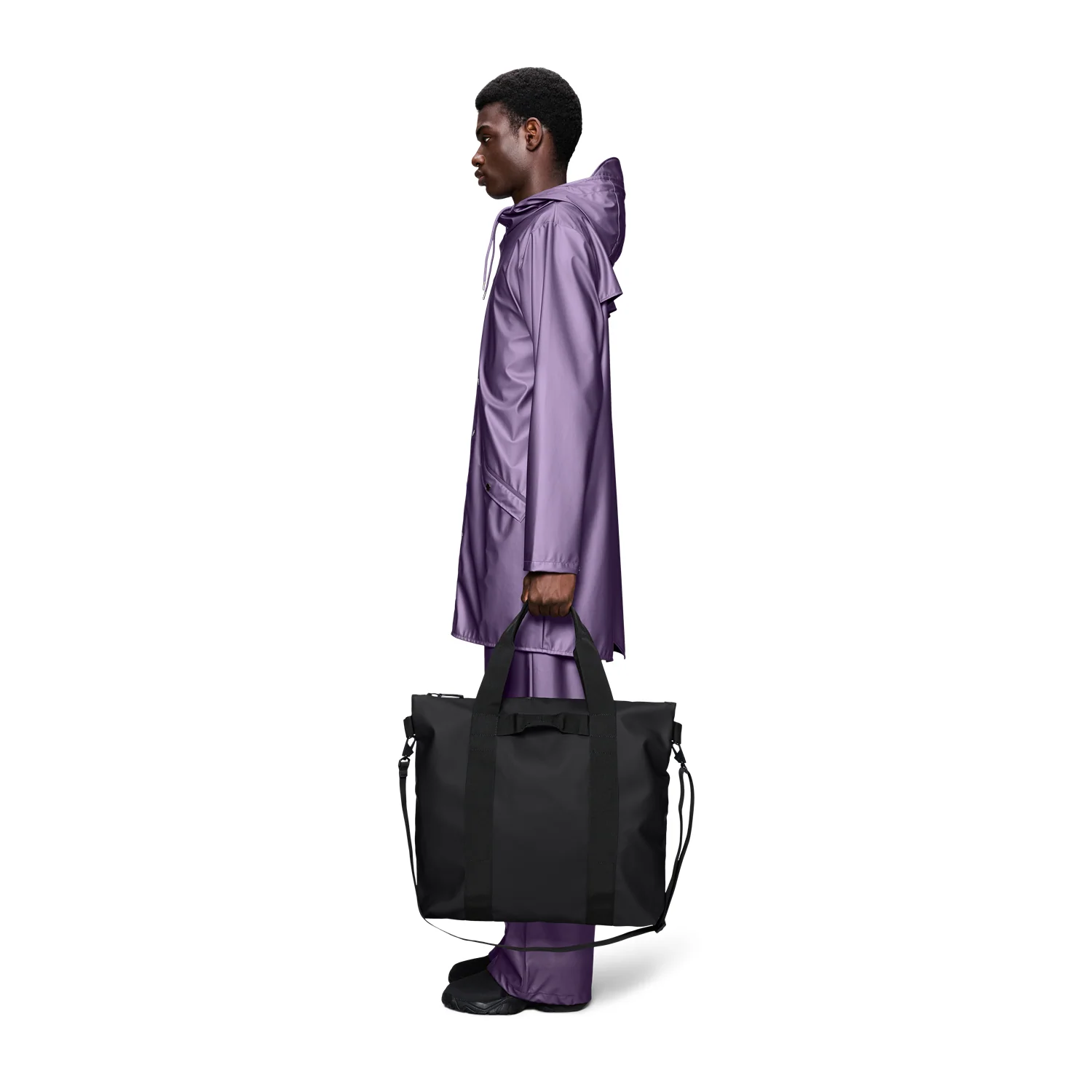 Rains Black Tote Bag R14150-01 - Image 2