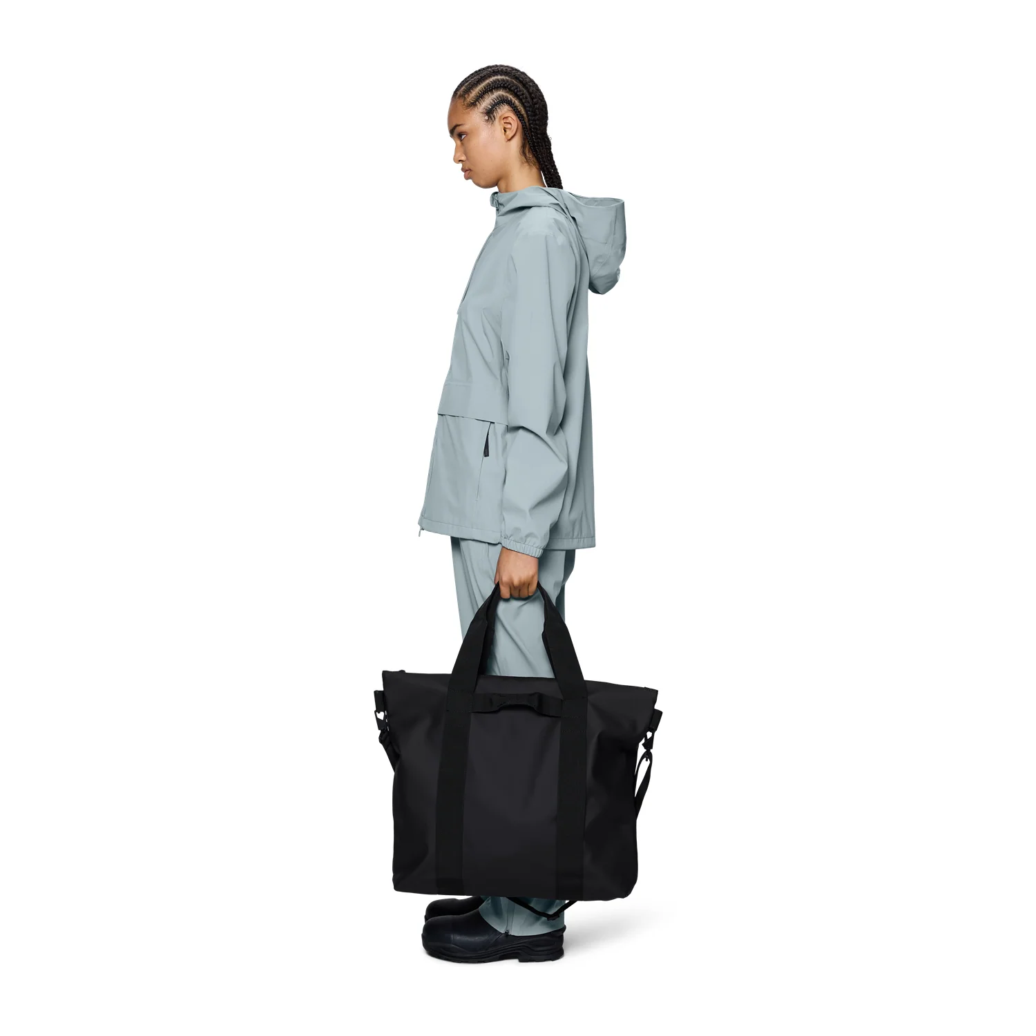 Rains Black Tote Bag R14150-01 - Image 3