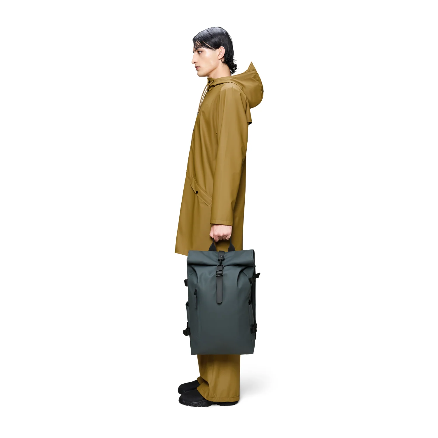 Rains Dark Grey Rolltop Backpack Large R14590-153 - Image 2