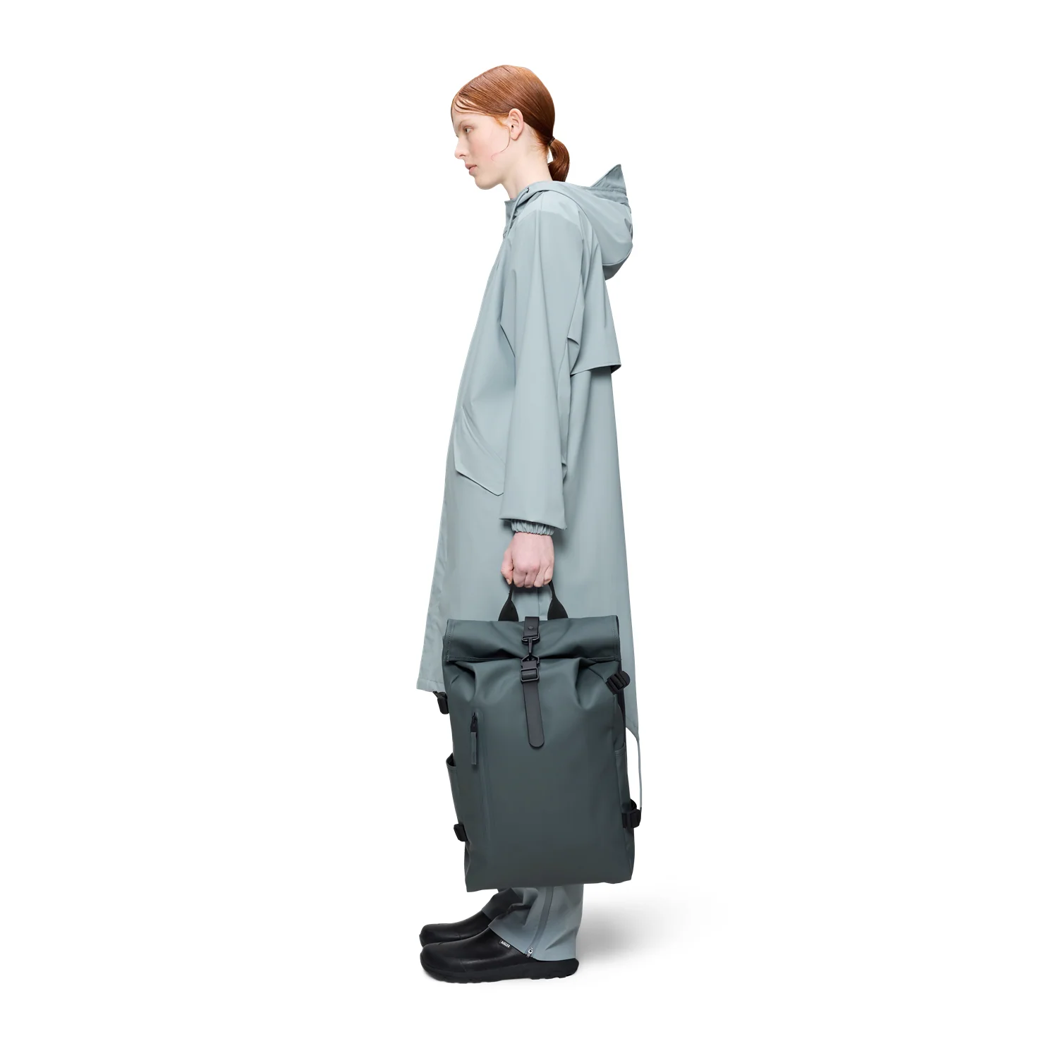 Rains Dark Grey Rolltop Backpack Large R14590-153 - Image 3