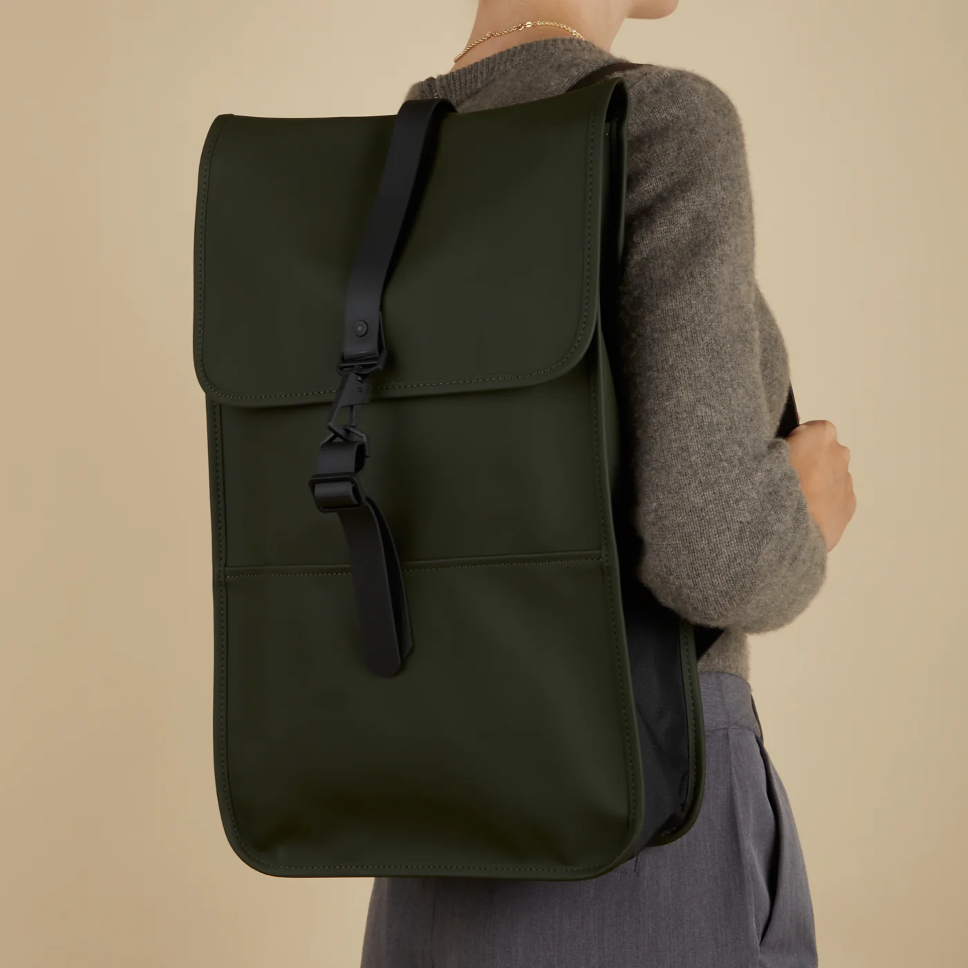 Rains Green Backpack R13000-03 - Image 2