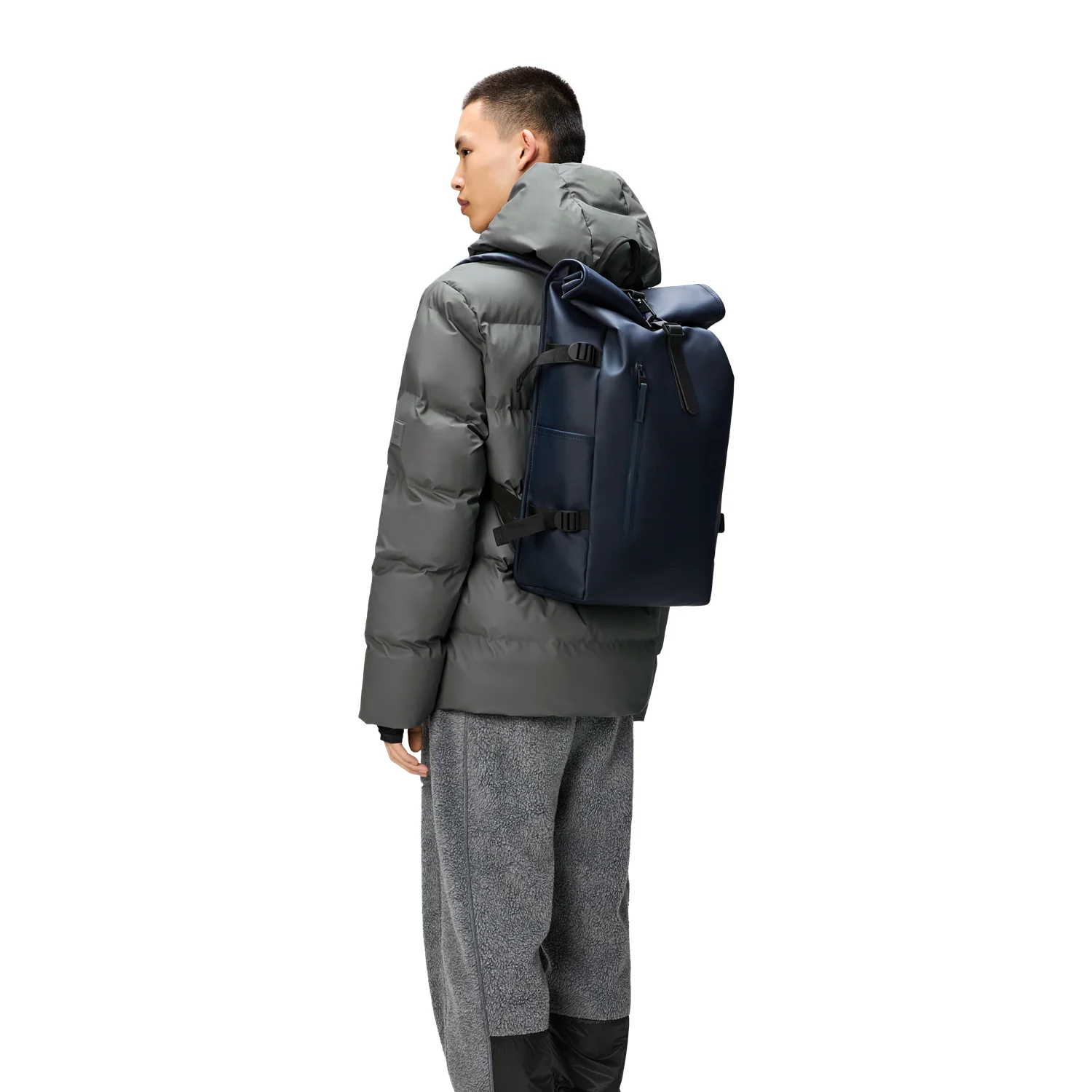 Rains Navy Rolltop Backpack Large R14590-47 - Image 2