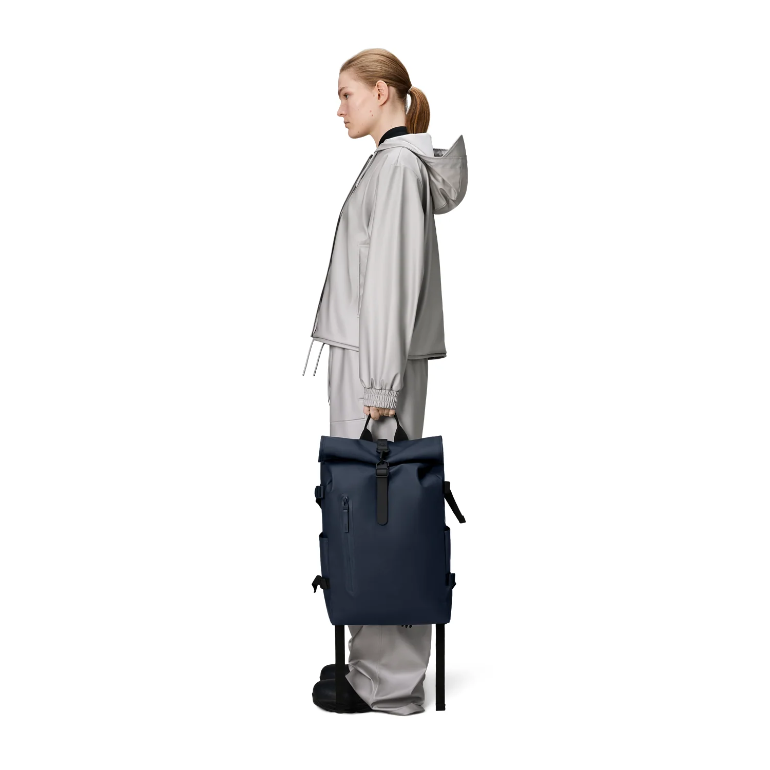 Rains Navy Rolltop Backpack Large R14590-47 - Image 4