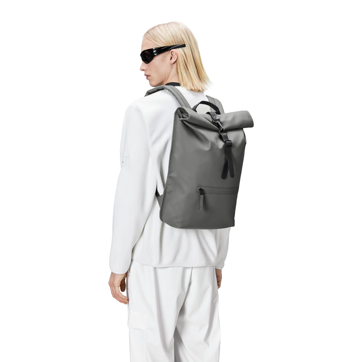 Rains Rolltop Grey Backpack R13320-13 - Image 3