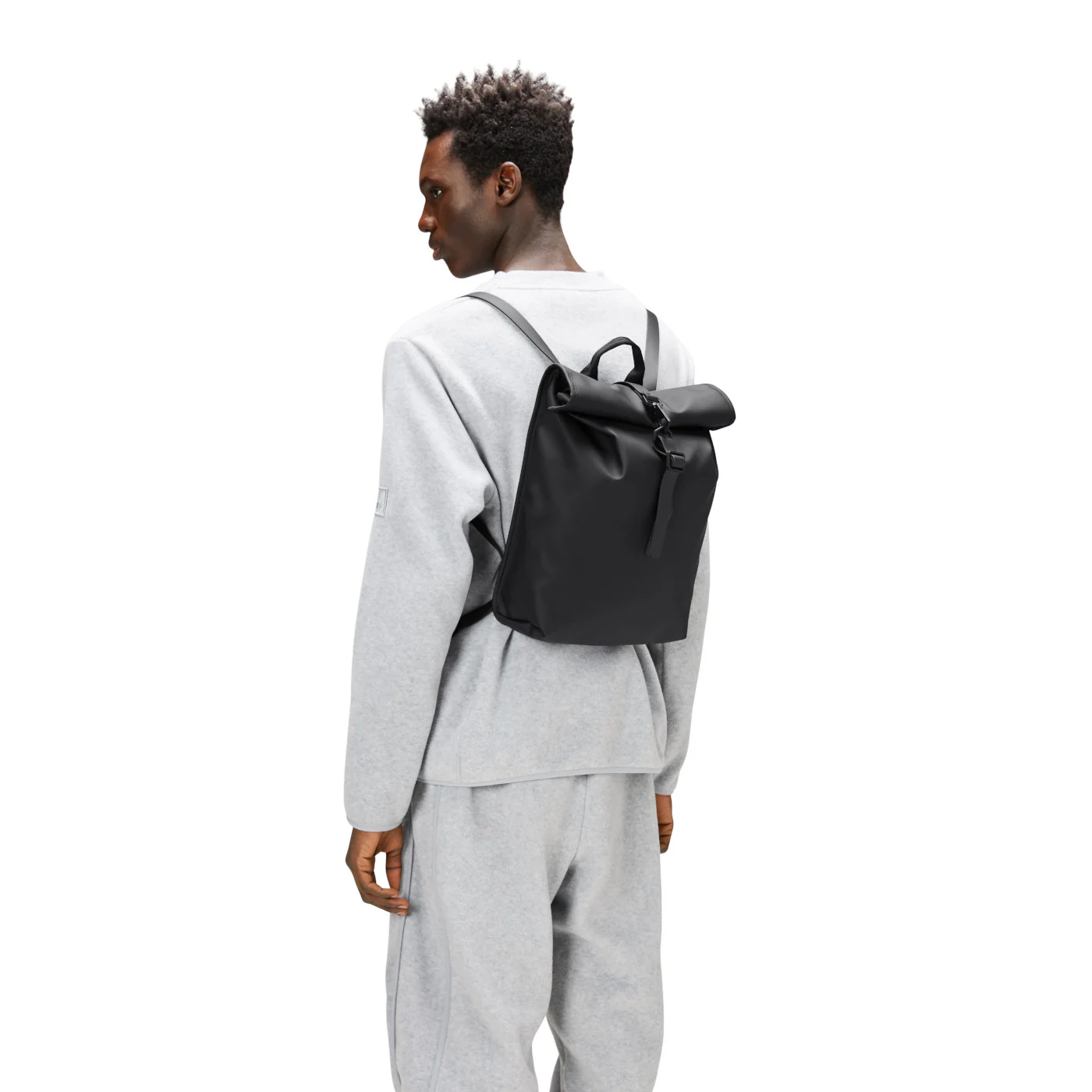 Rains Rolltop Black Backpack R13330-01 - Image 3