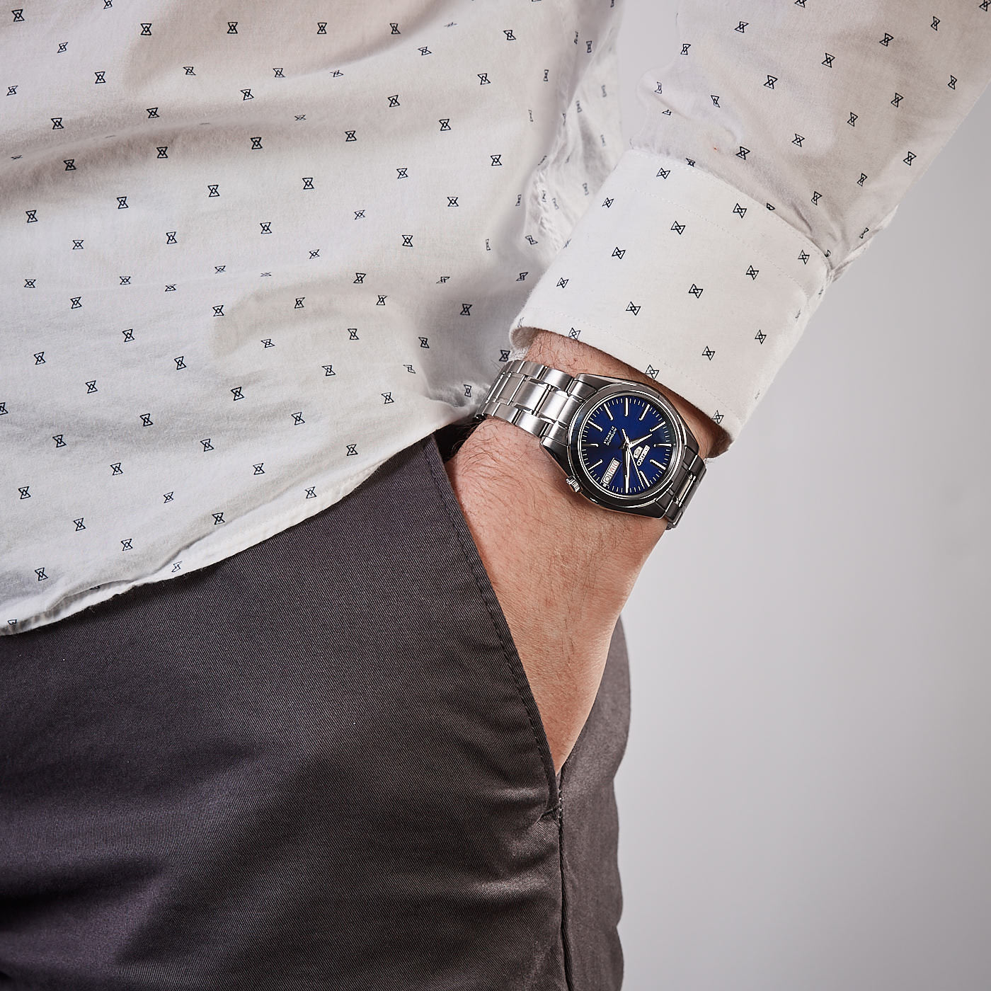 Seiko 5 Sports Silver Automatic Watch SNKL43K1 - Image 2
