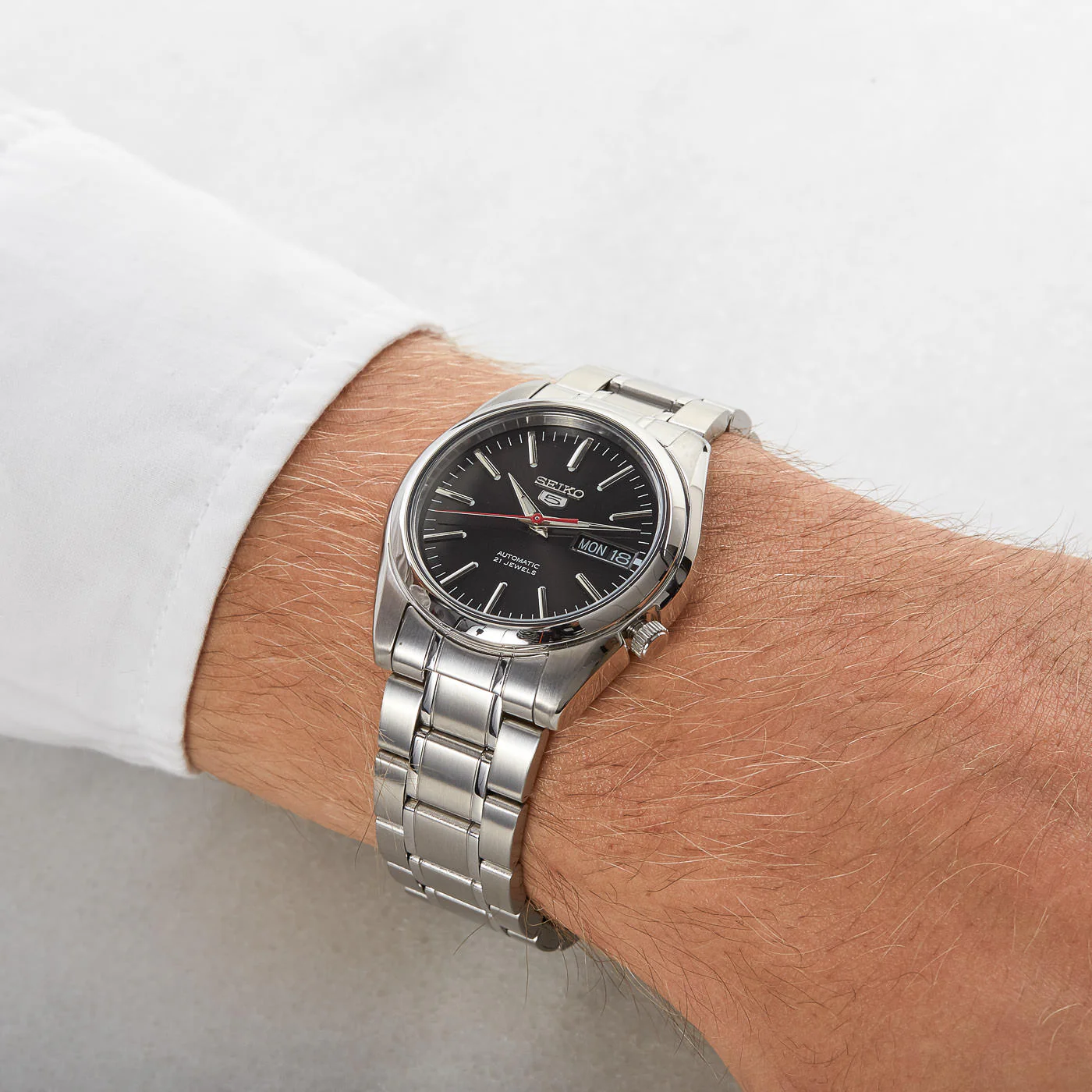 Seiko 5 Sports Silver Automatic Watch SNKL45K1 - Image 2