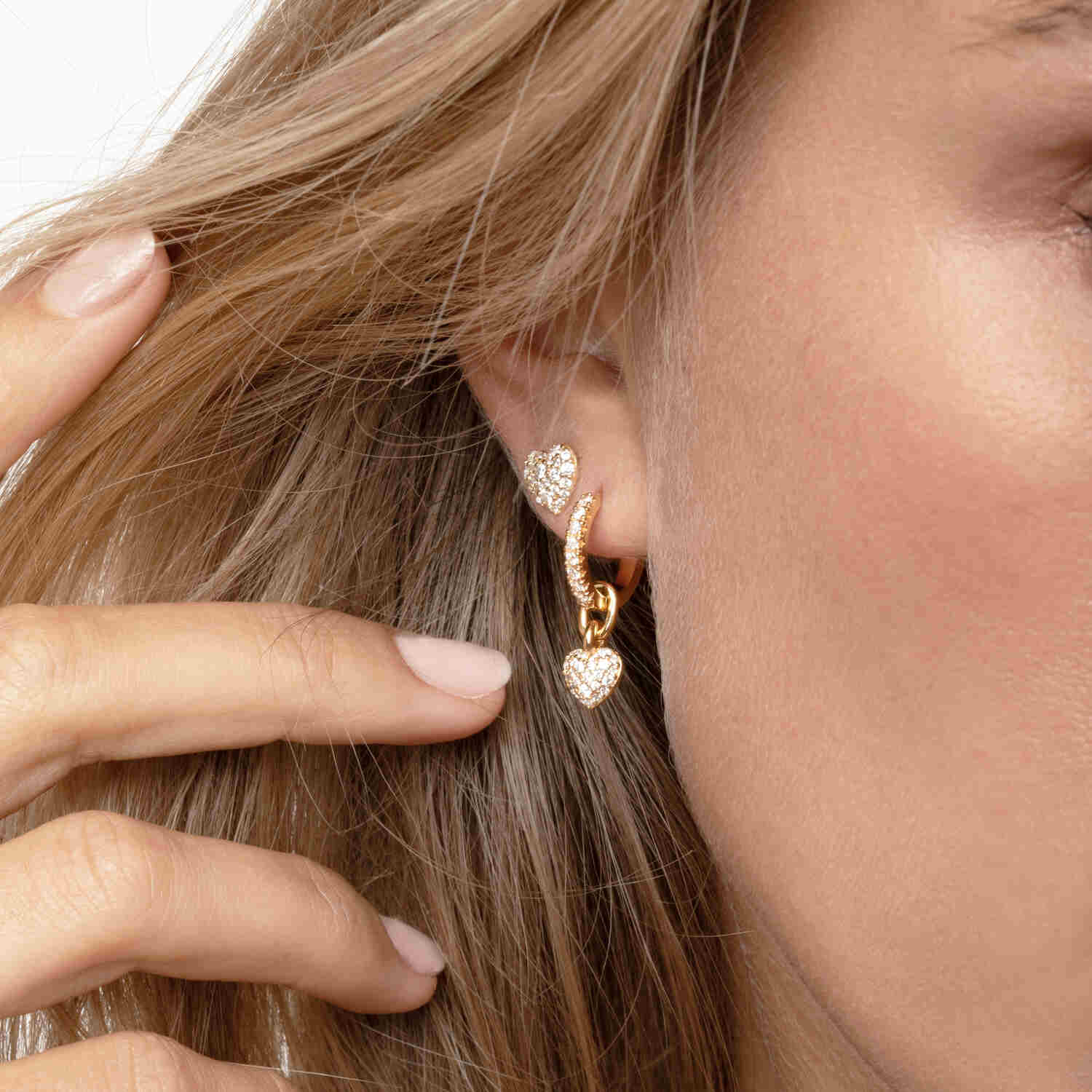 Sif Jakobs Caro Gold Plated Zirconia Earrings SJ-E72350-CZ-YG - Image 2