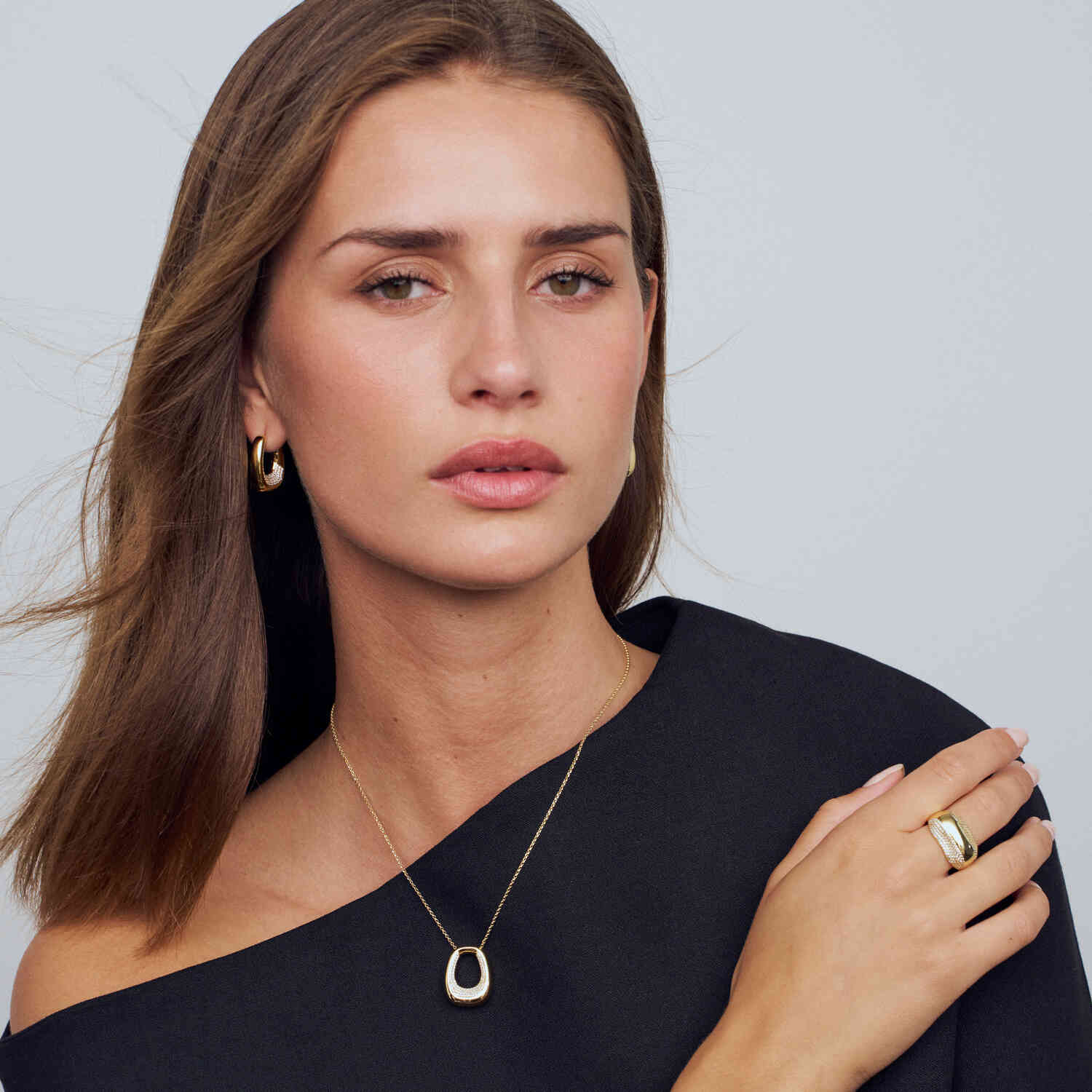 Sif Jakobs Gold Plated Borsa Grande Earrings SJ-E2621-CZ-YG - Image 2