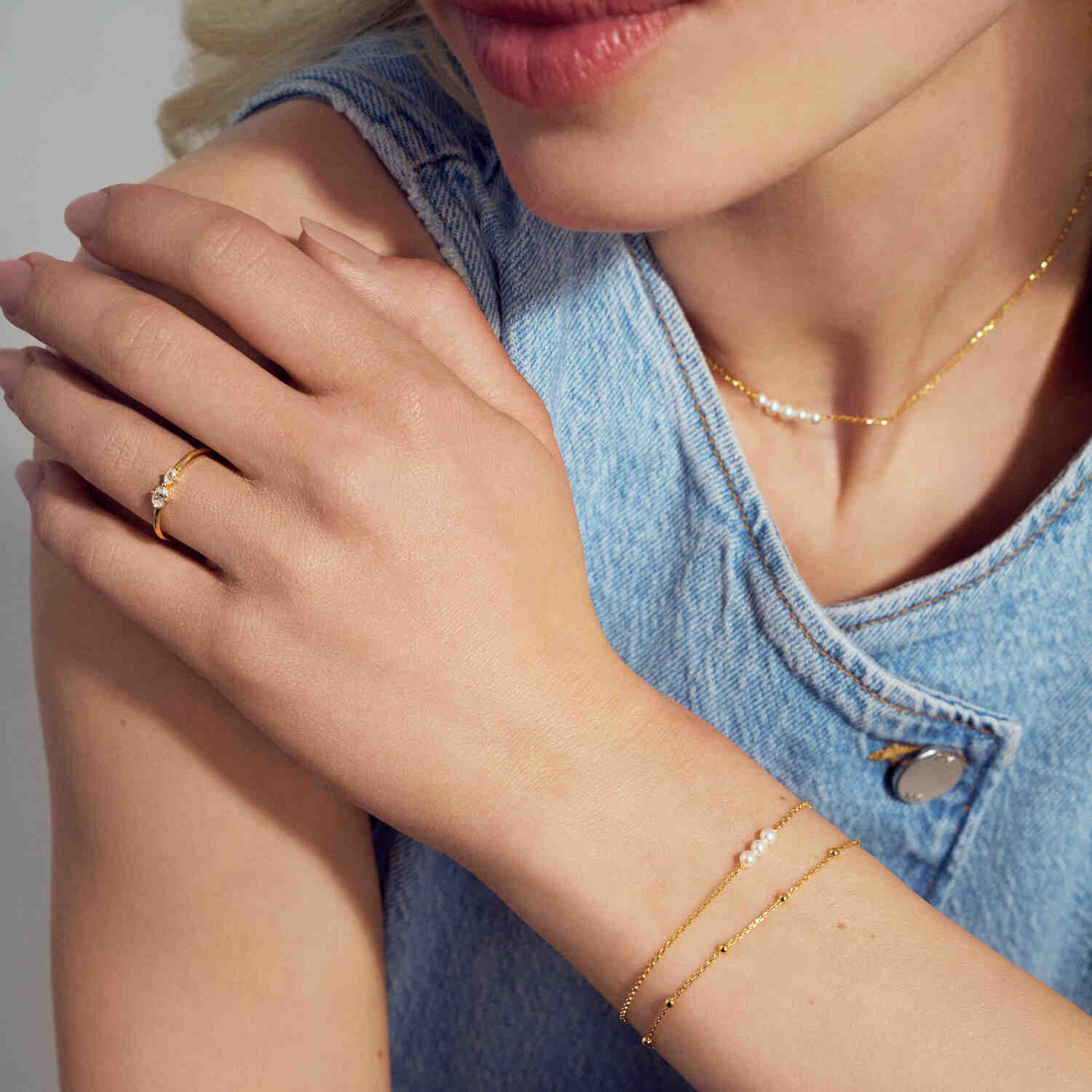 Sif Jakobs Gold Plated Perla Cinque Bracelet SJ-B2735-P-YG - Image 2