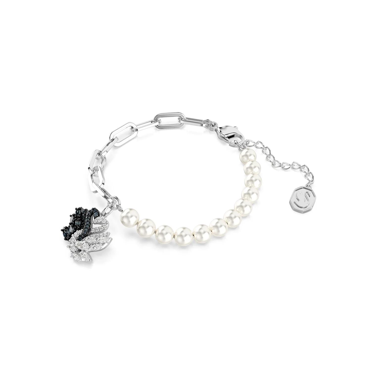 Swarovski Black & White Swan Silver Coloured Bracelet 5705720 - Image 2