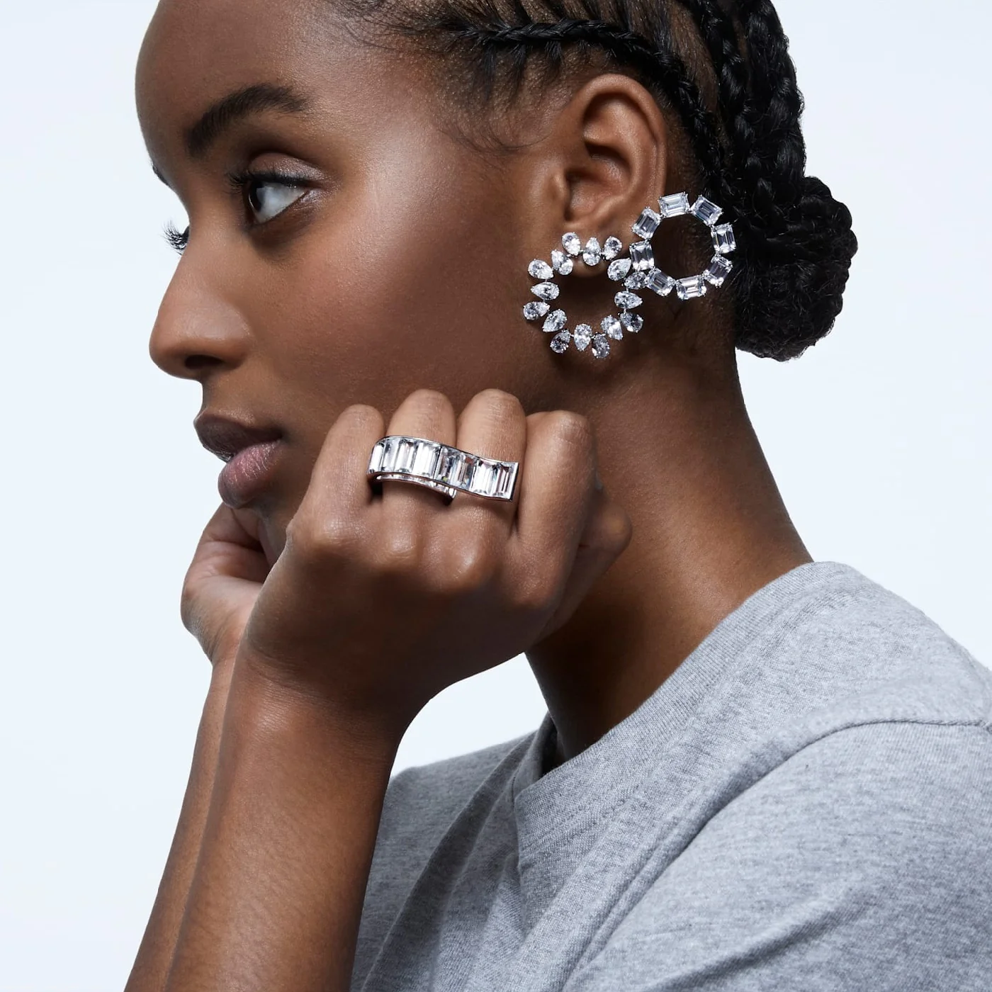 Swarovski Silver Ear Stud 5601509 - Image 3