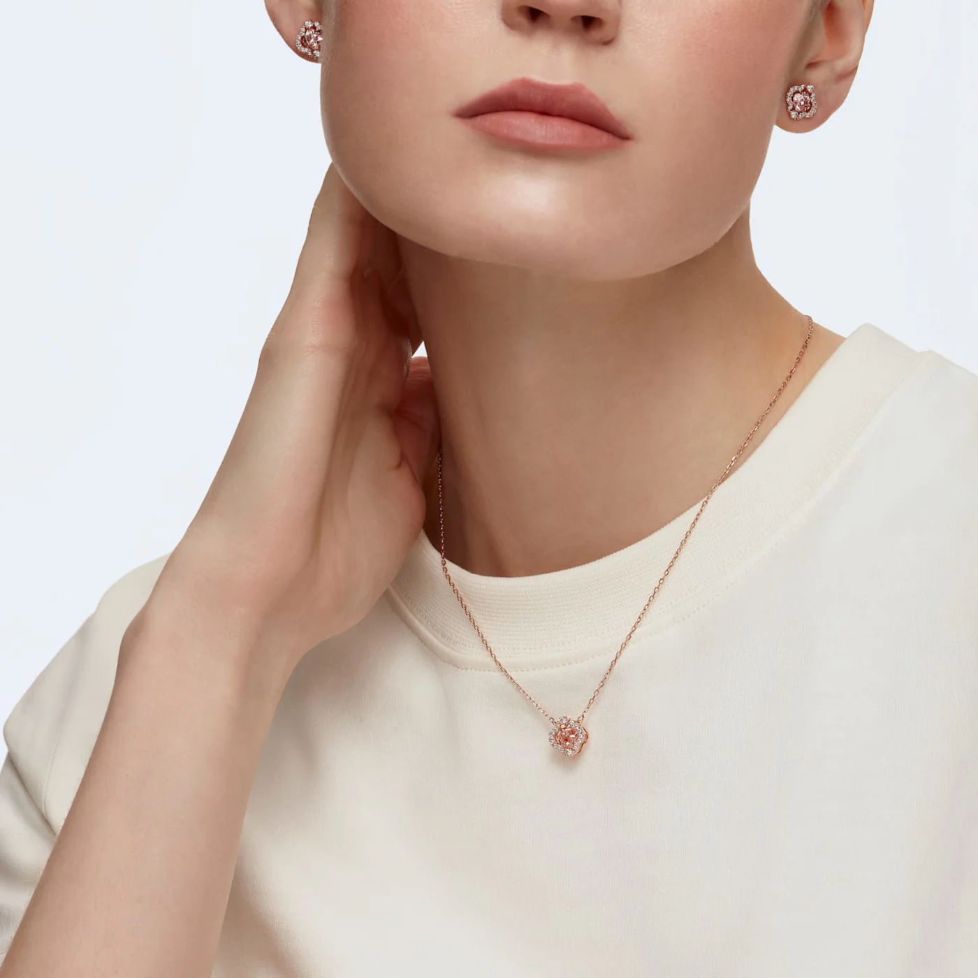 Swarovski Sparkling Rose gold Earrings 5516488 - Image 2