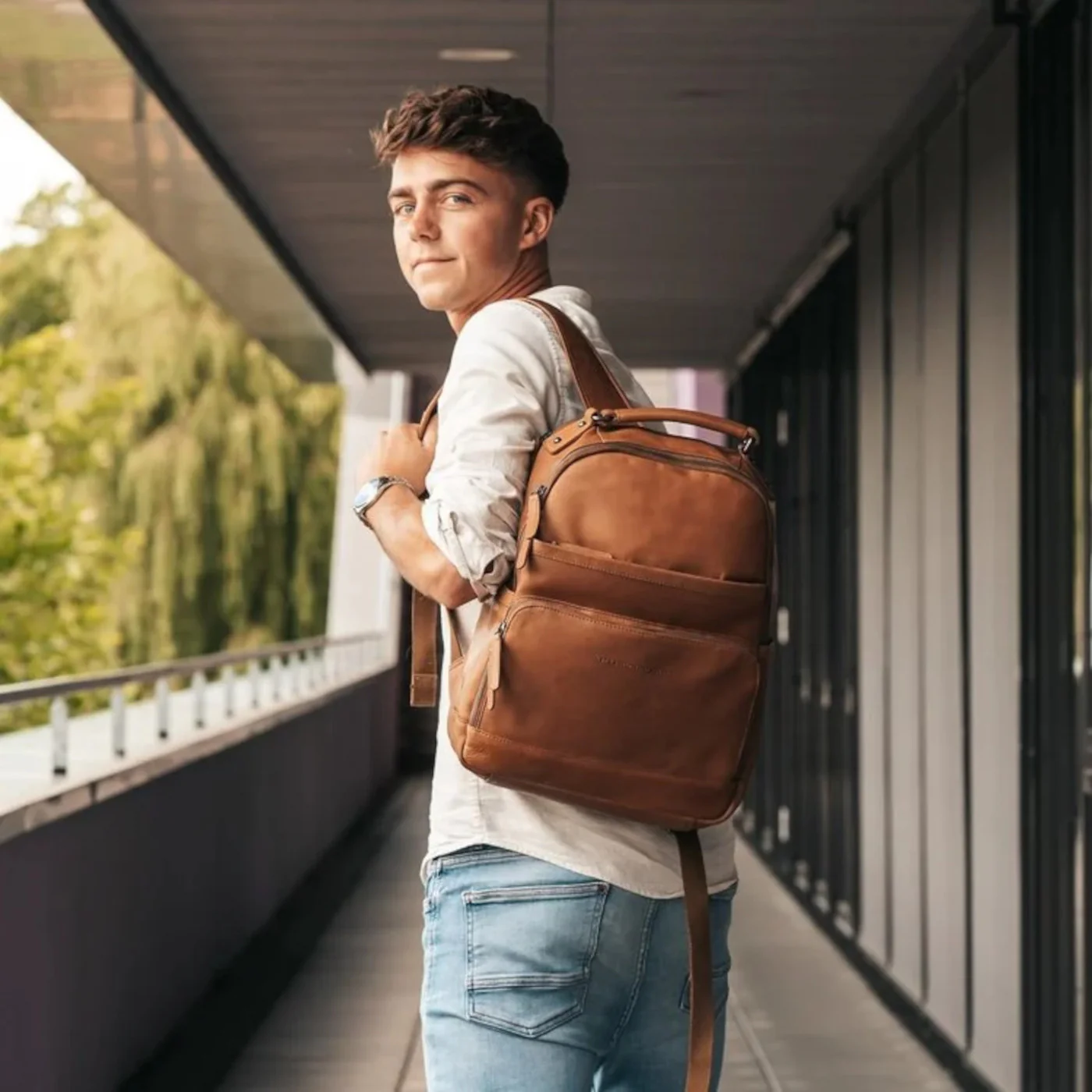 The Chesterfield Brand Austin Cognac Backpack C58.018431 - Image 7