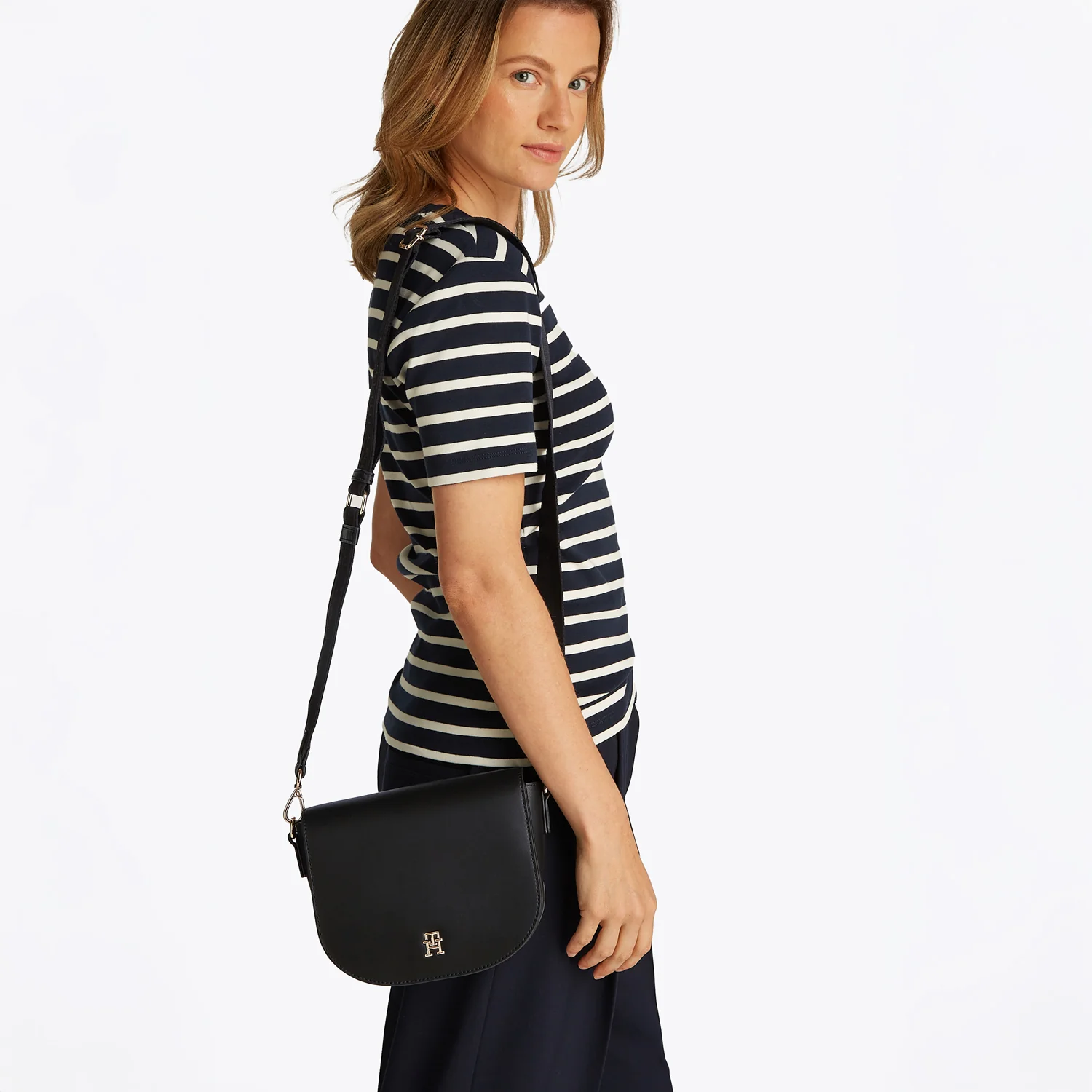Tommy Hilfiger Logotape Black Crossbody Bag AW0AW17184BDS - Image 2