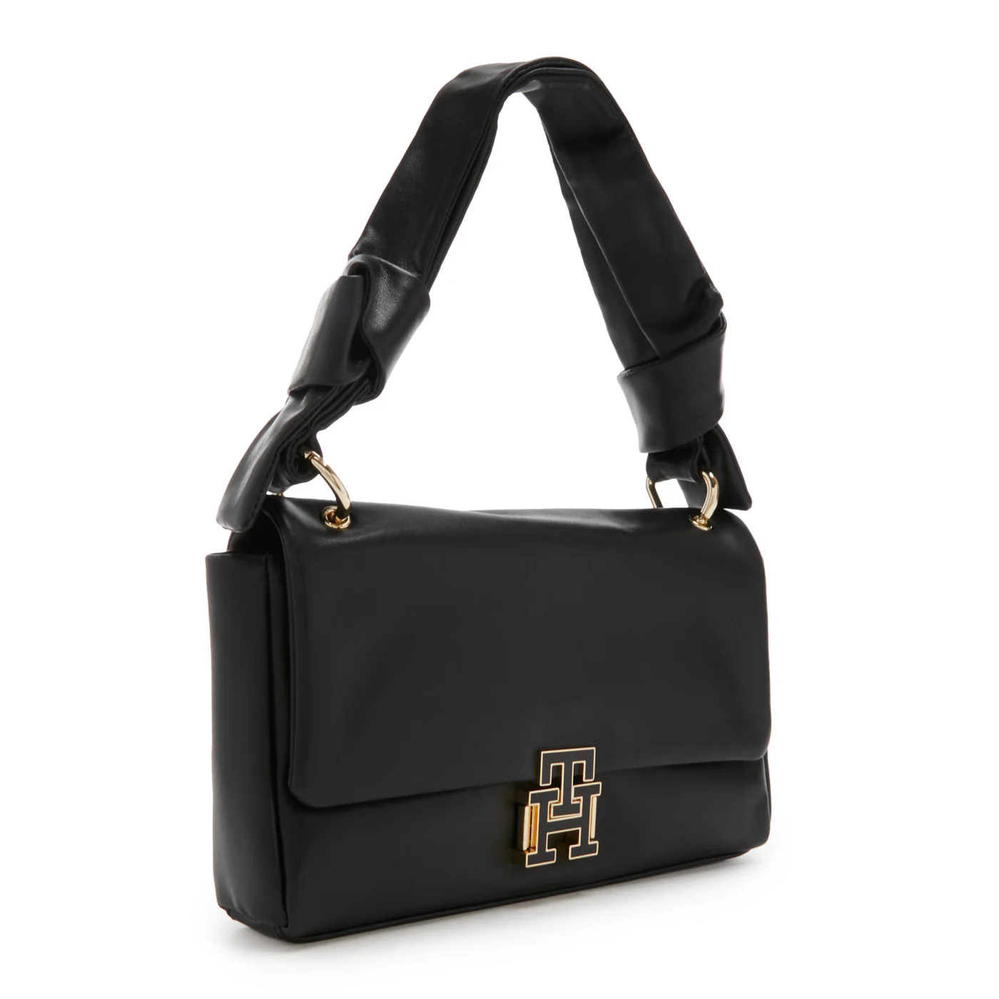 Tommy Hilfiger Pushlock Black Shoulder Bag AW0AW15685BDS - Image 4