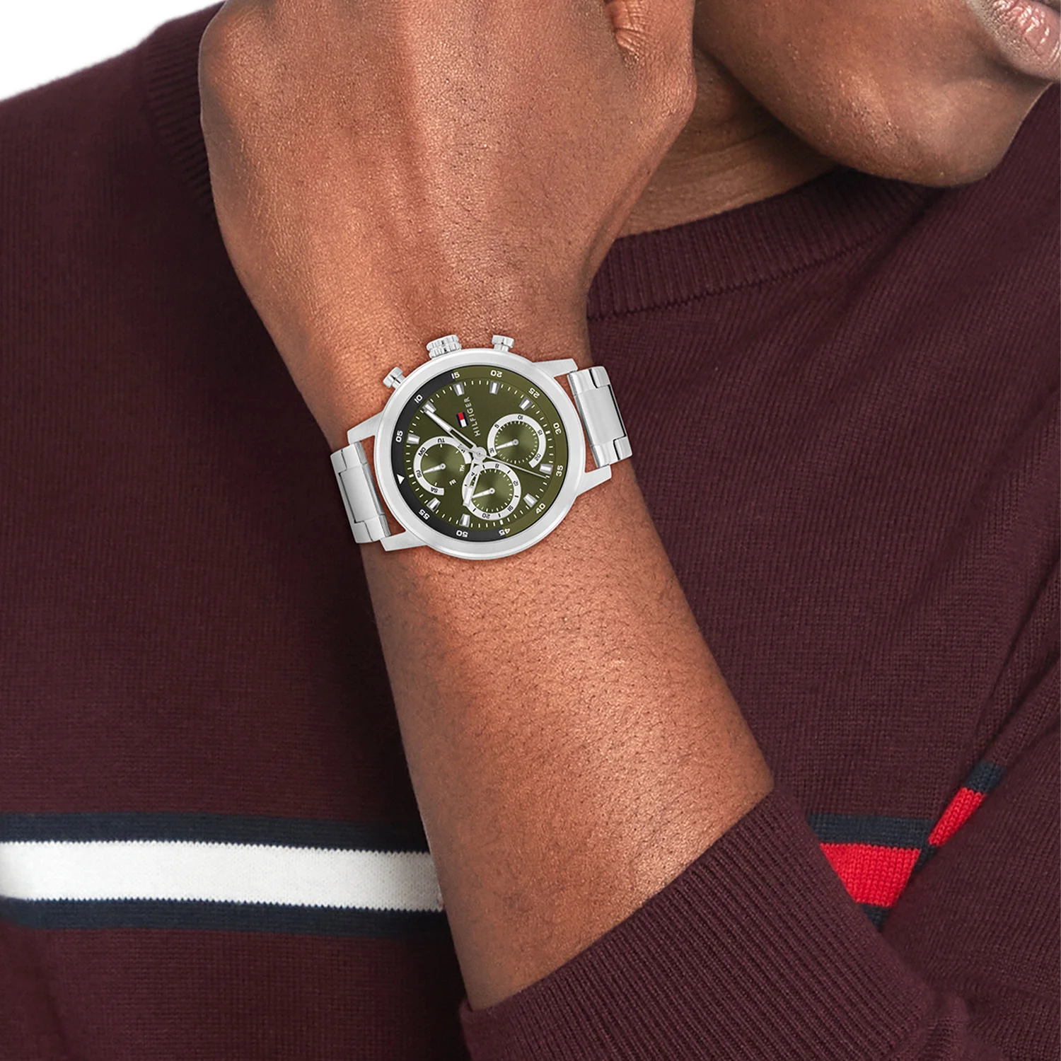 Tommy Hilfiger Rocky Silver and Green Men's Watch TH1792180 - Image 2