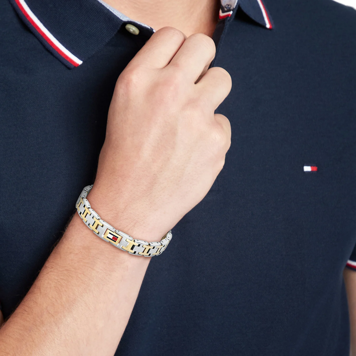 Tommy Hilfiger Stainless Steel Bicolor Men's Chain Bracelet TJ2790683 - Image 2