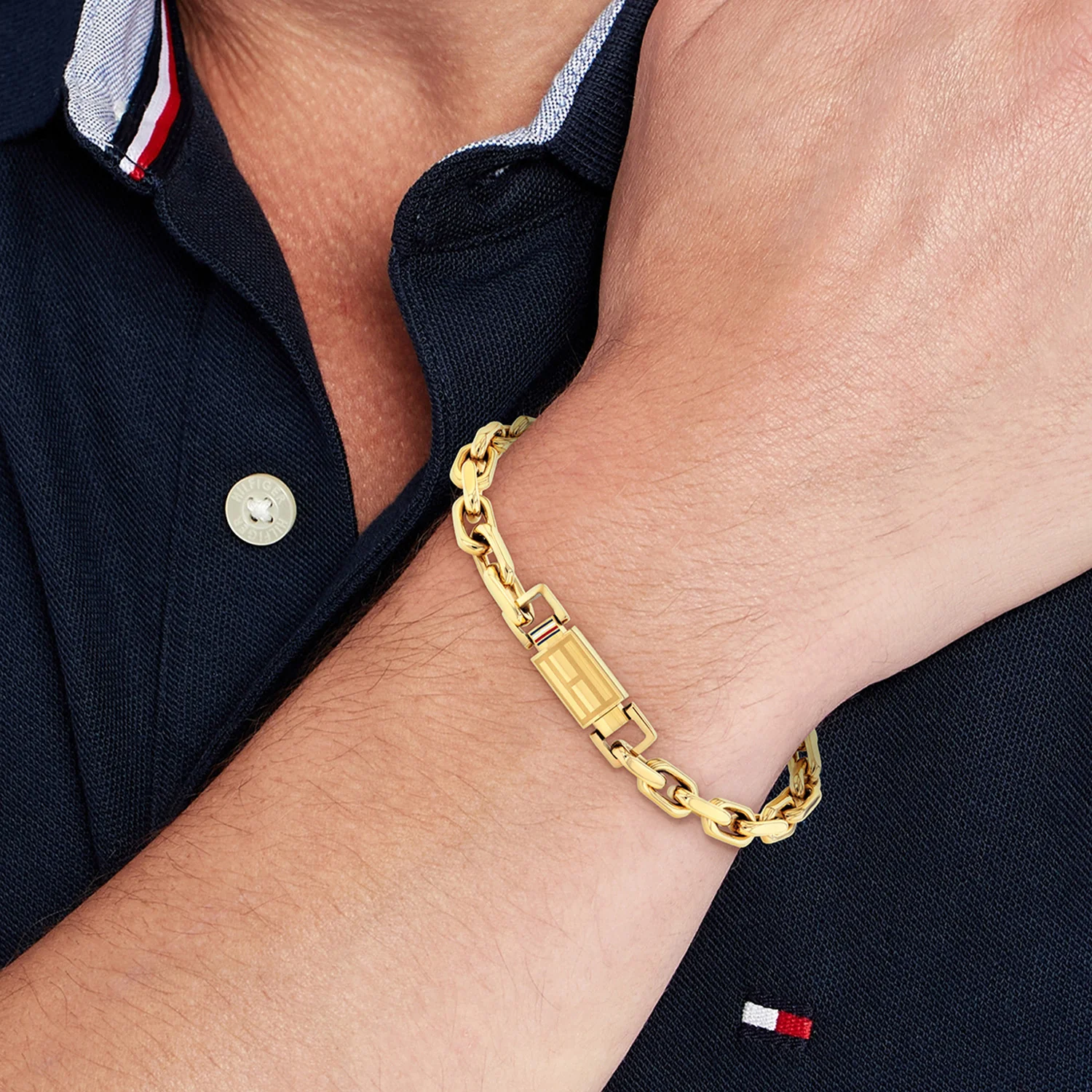 Tommy Hilfiger Stainless Steel Gold-coloured Men's Chain Bracelet TJ2790716 - Image 2