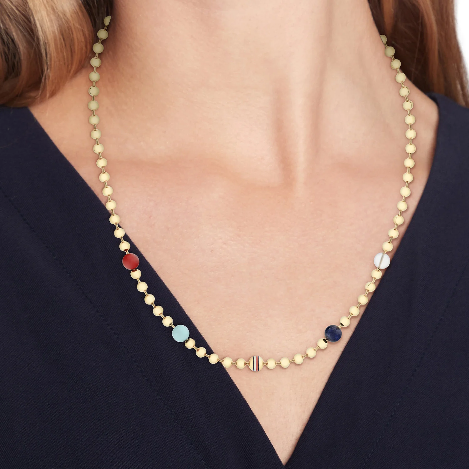 Tommy Hilfiger Stainless Steel Gold-coloured Women's Beaded Necklace TJ2781039 - Image 2