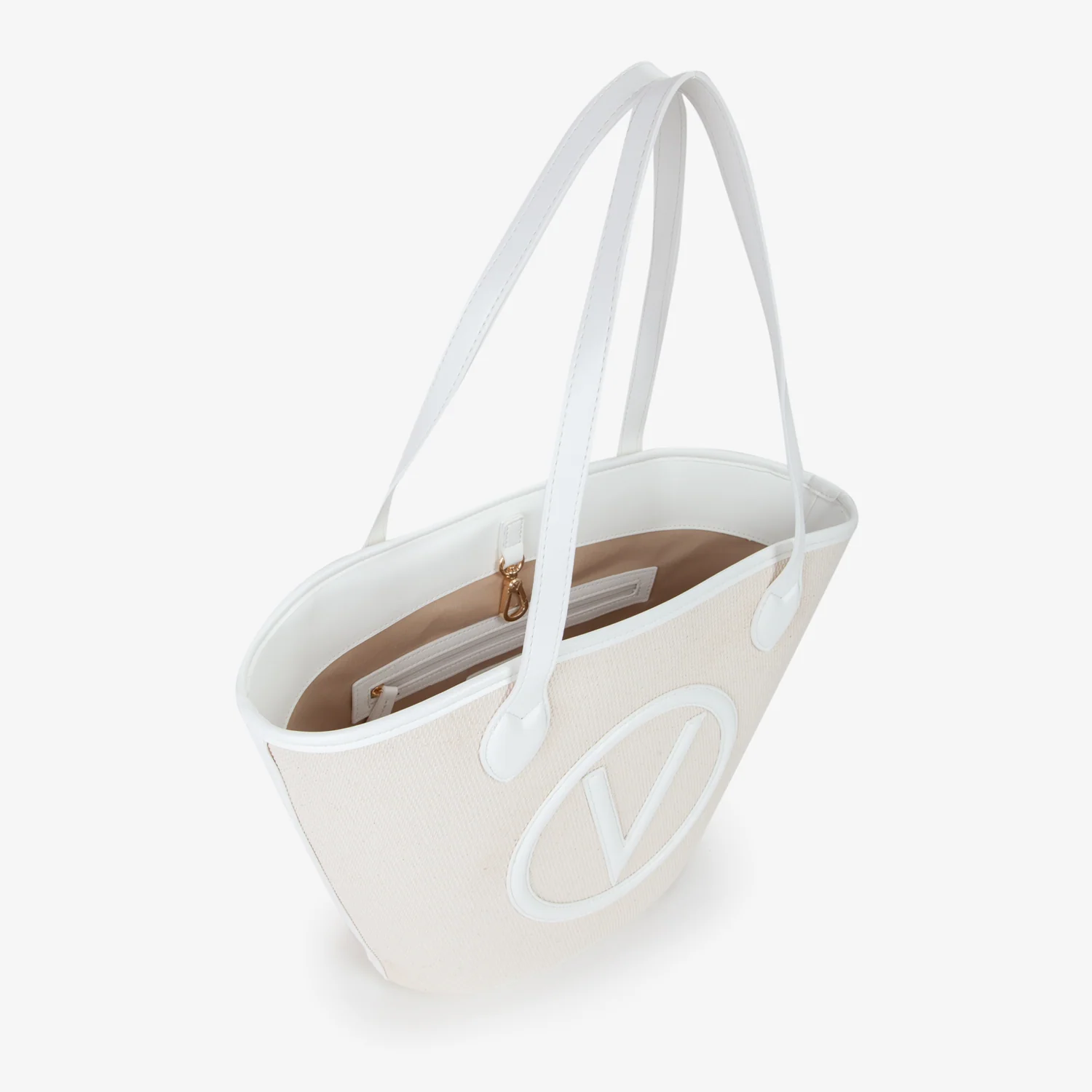 Valentino Bags Covent Beige & White Shopper VBS7QO02CANNATUR/BIANCO - Image 3